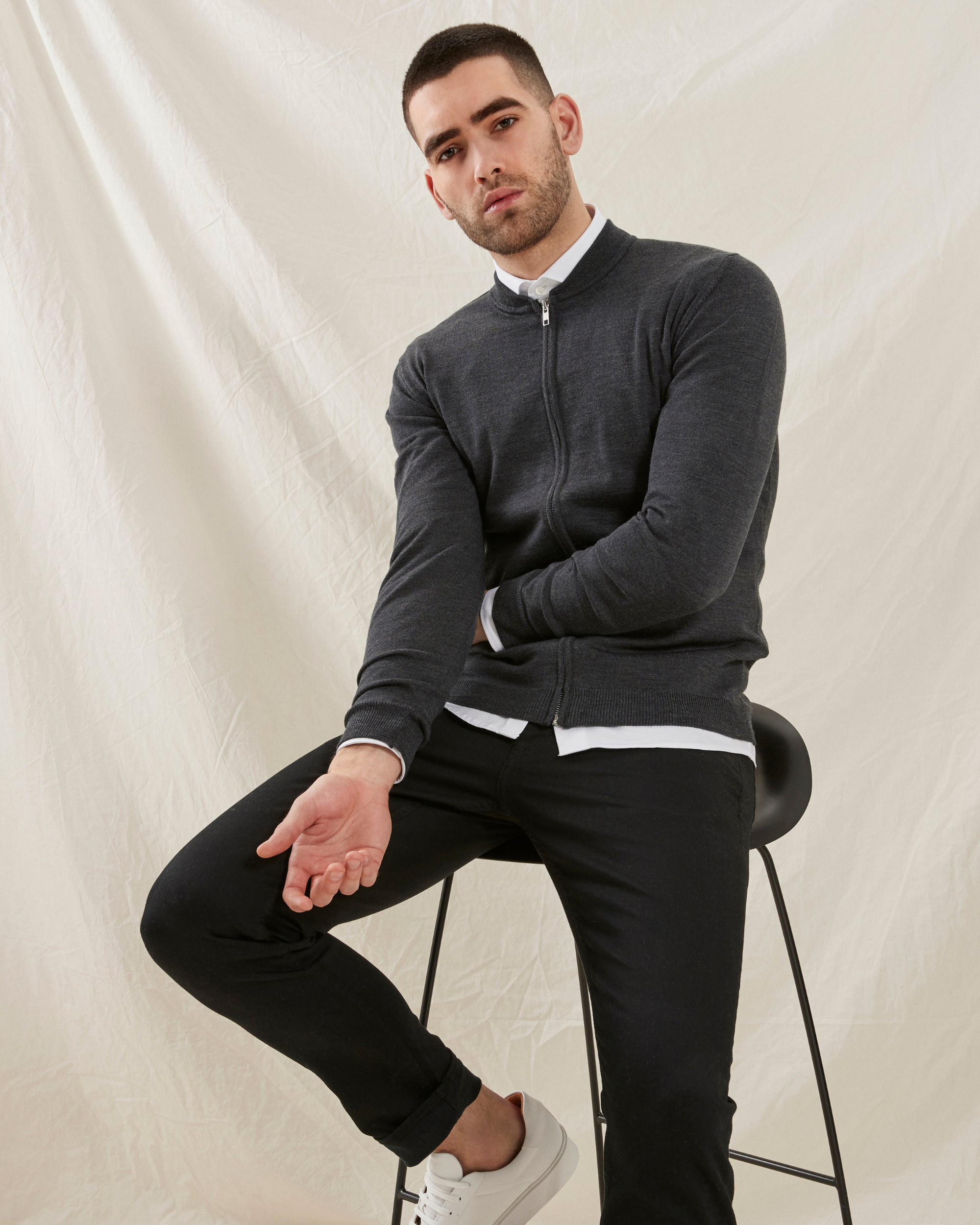 Milan cardigan med lynlås