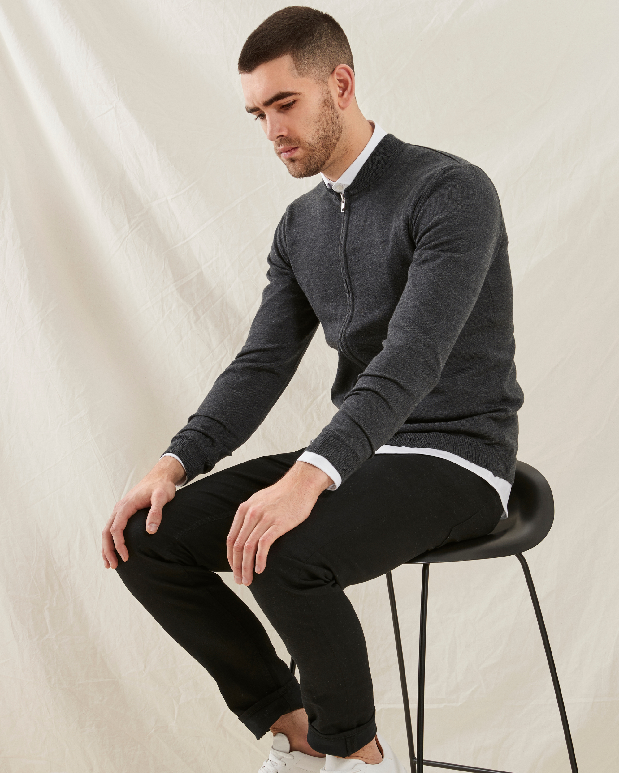 Milan cardigan med lynlås