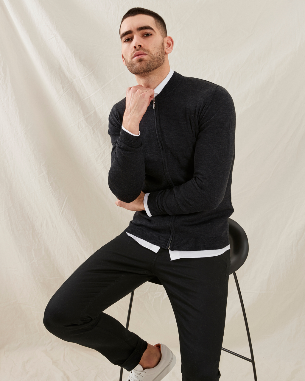 Milan cardigan med lynlås