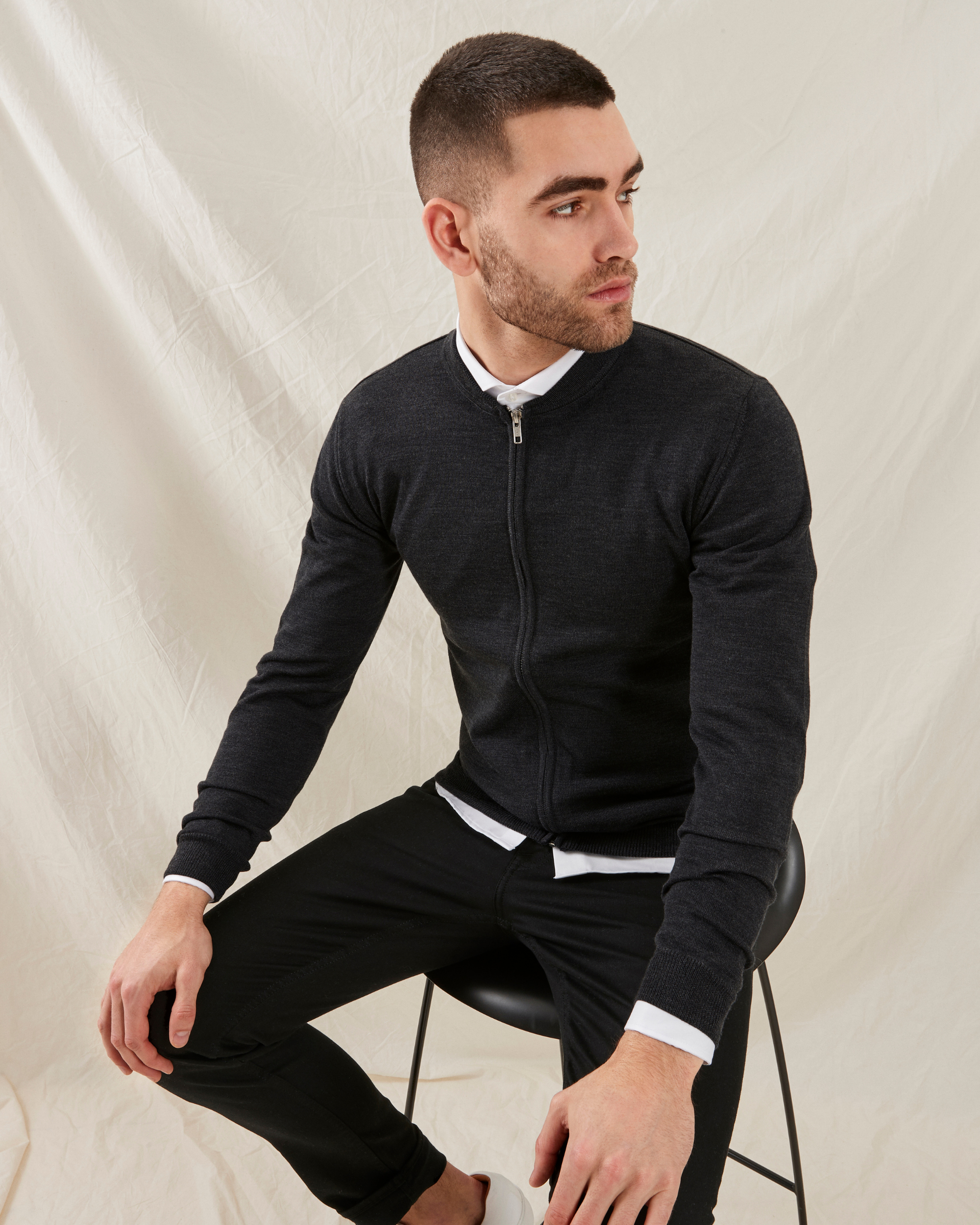 Milan cardigan med lynlås