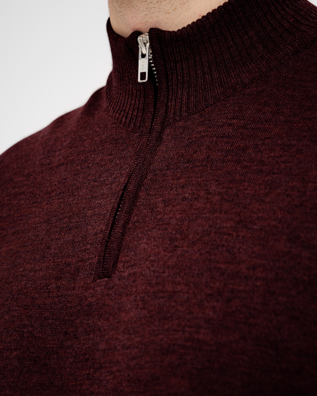 Milan pullover med zip neck lynlås