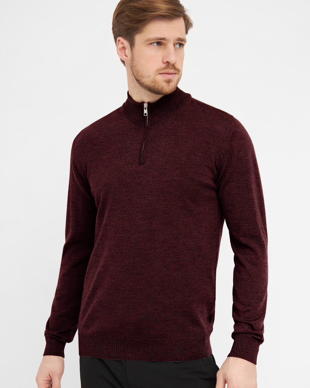 Milan pullover med zip neck lynlås