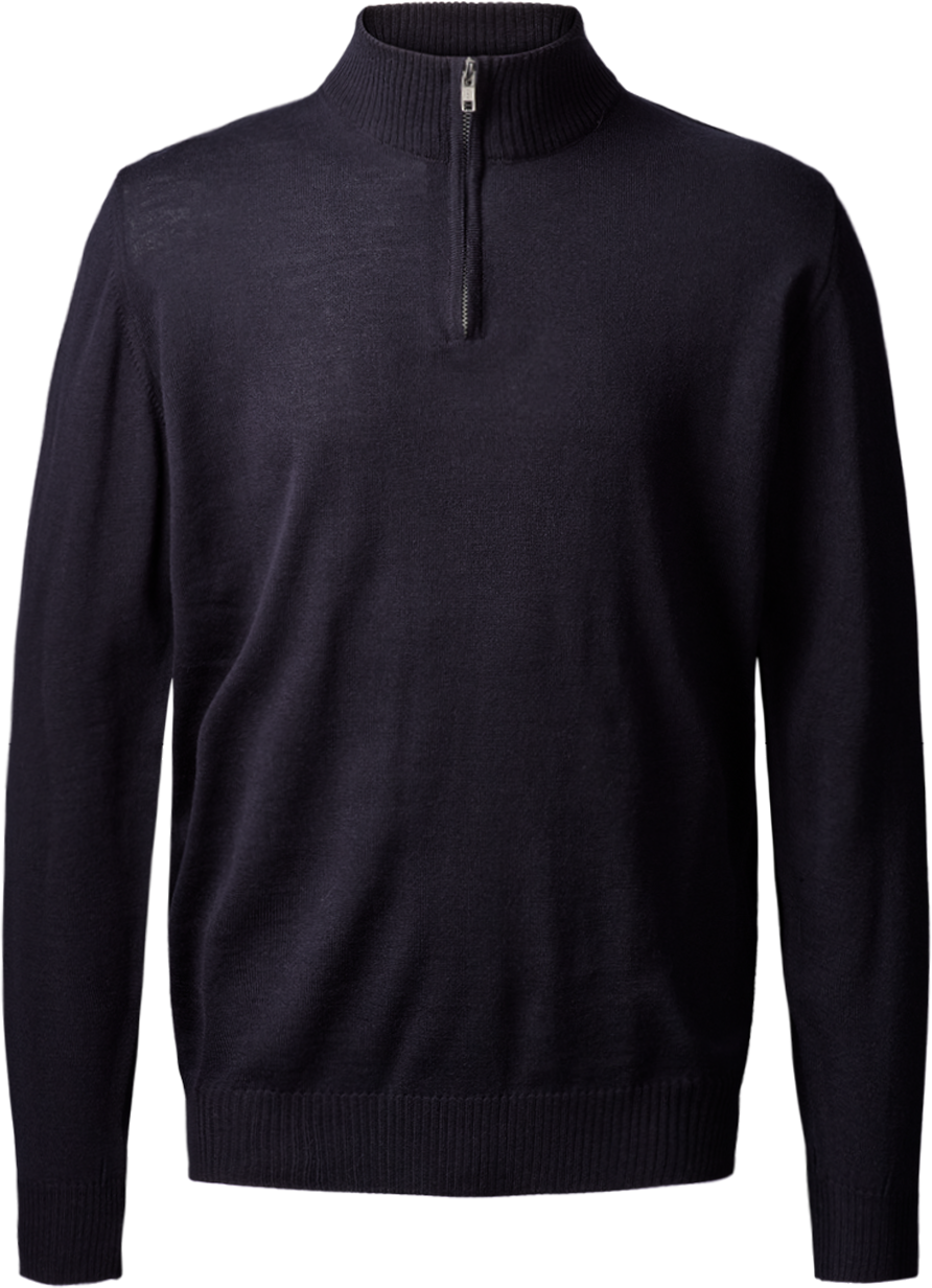 Milan pullover med zip neck lynlås