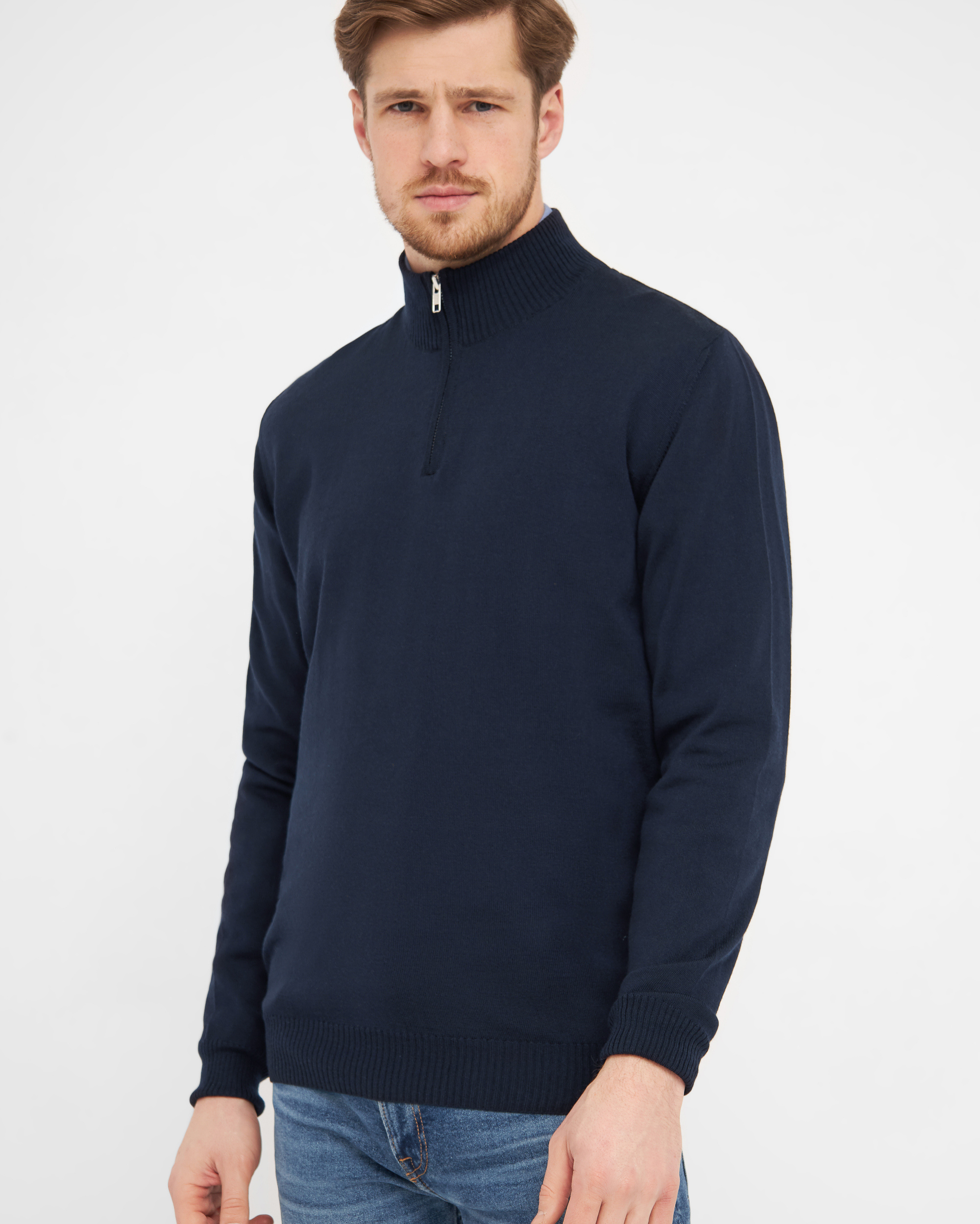 Milan pullover med zip neck lynlås