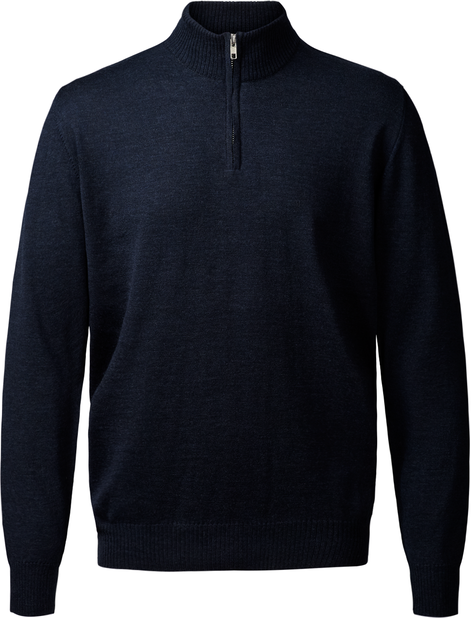 Milan pullover med zip neck lynlås