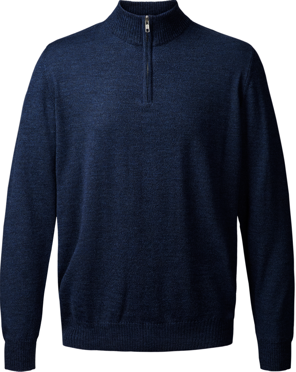 Milan pullover med zip neck lynlås