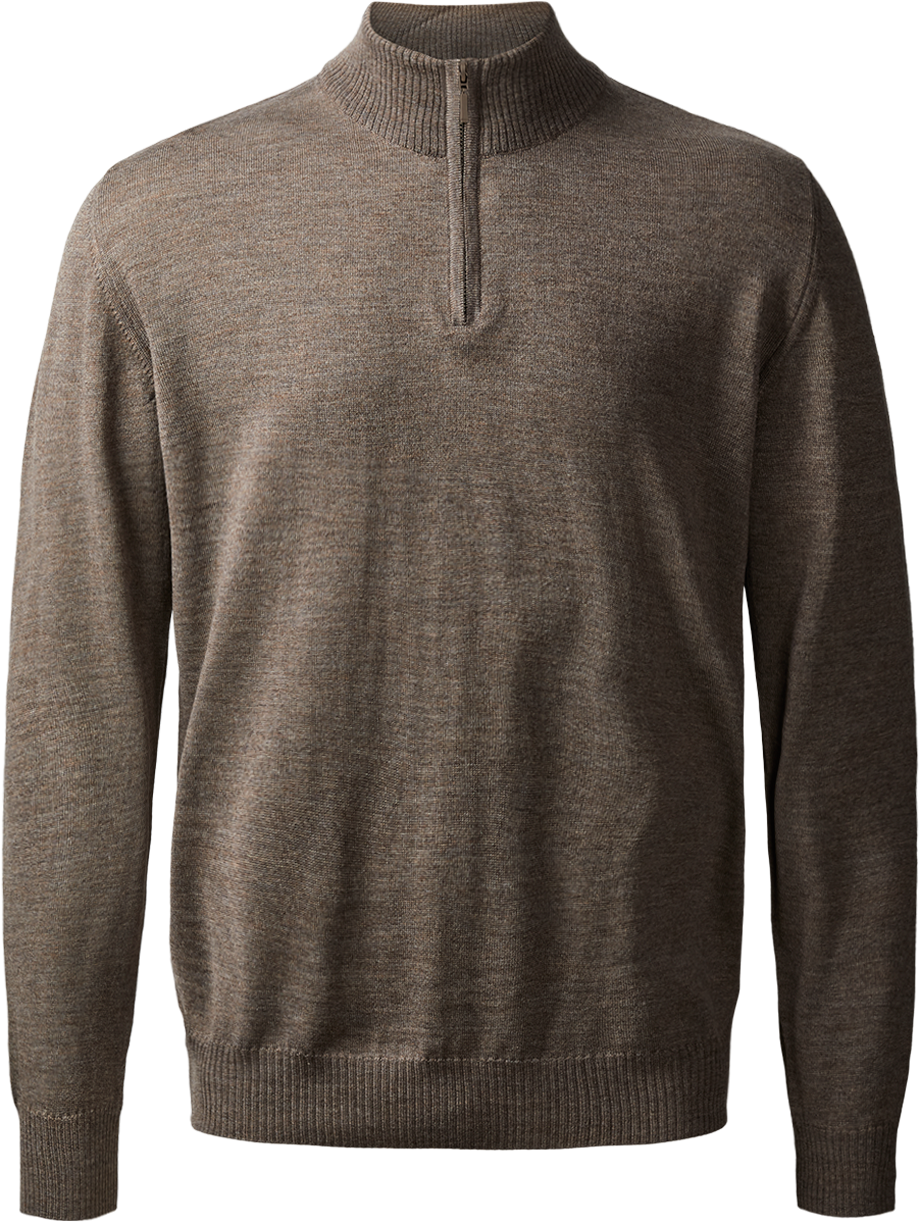 Milan pullover med zip neck lynlås