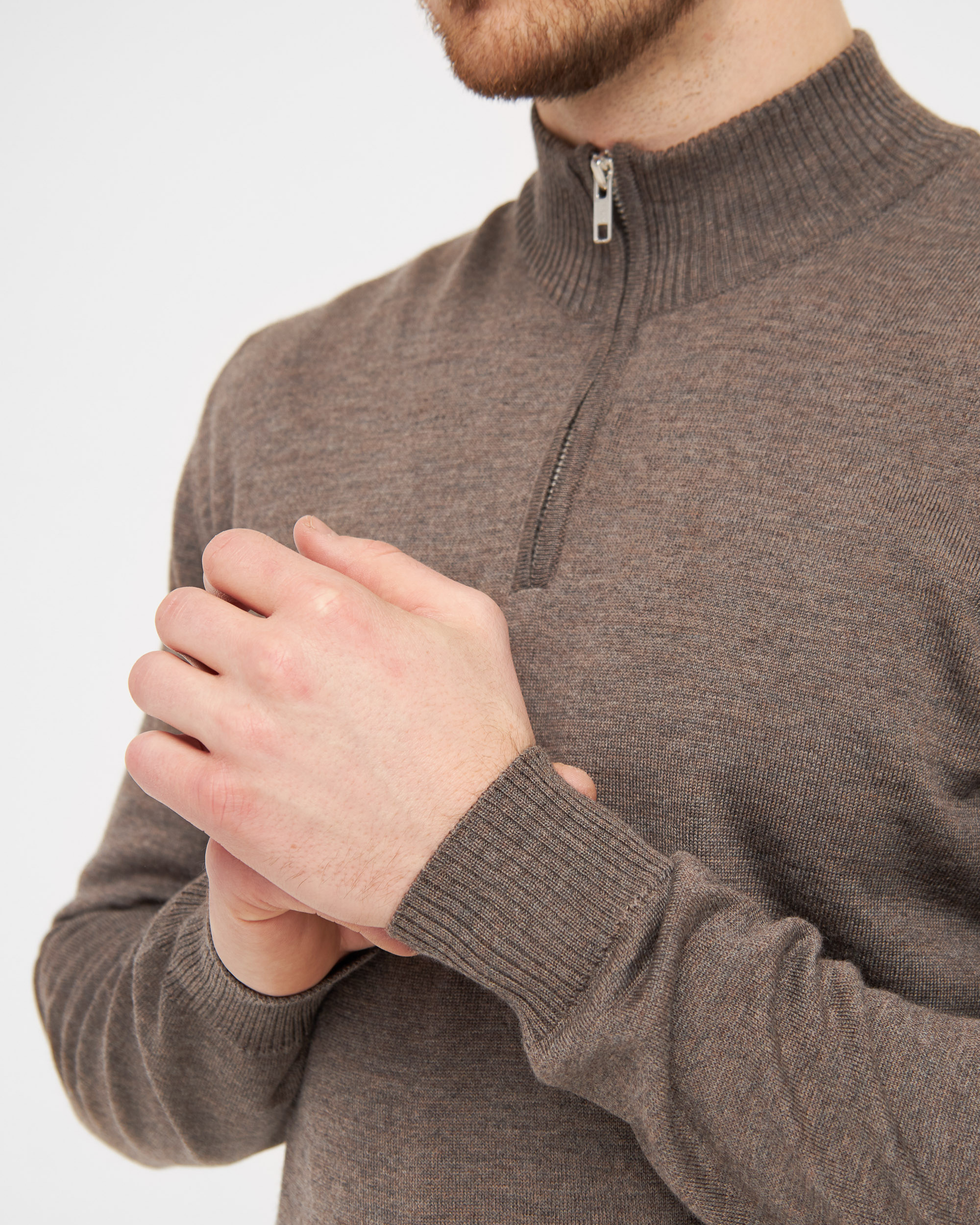 Milan pullover med zip neck lynlås