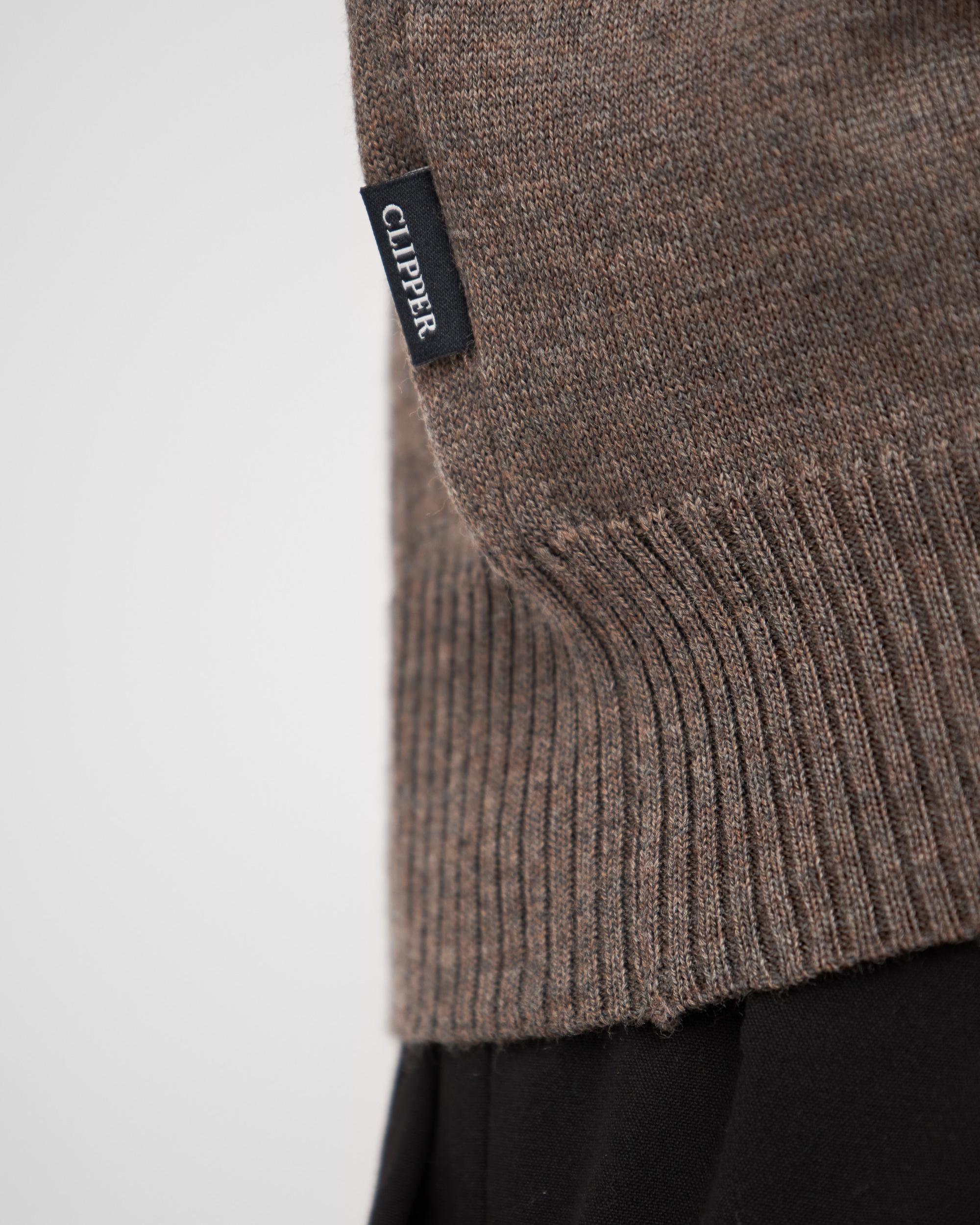 Milan pullover med zip neck lynlås