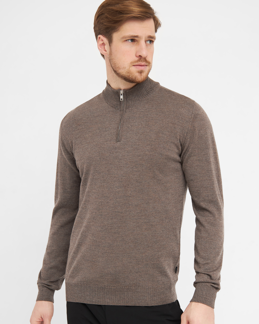 Milan pullover med zip neck lynlås