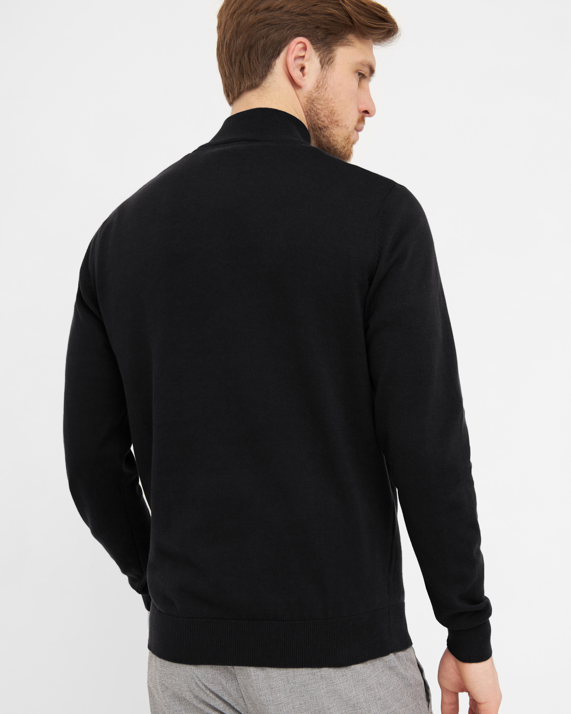 Milan pullover med zip neck lynlås