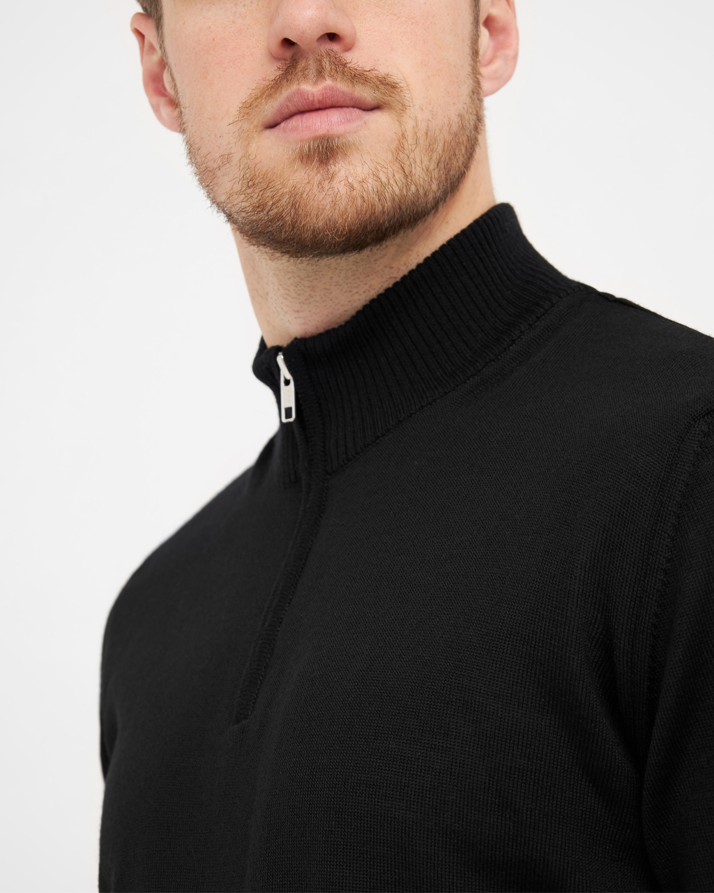 Milan pullover med zip neck lynlås