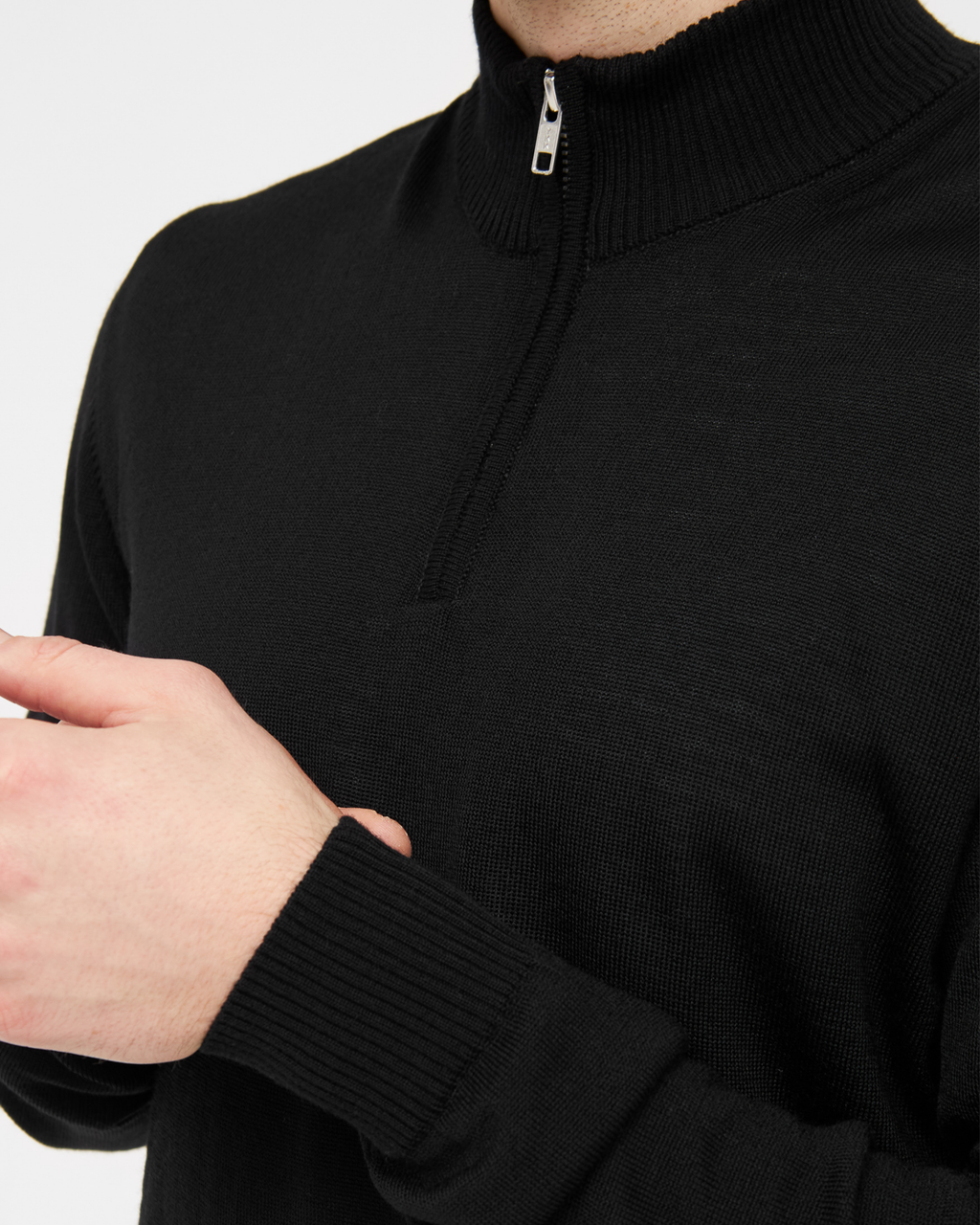 Milan pullover med zip neck lynlås