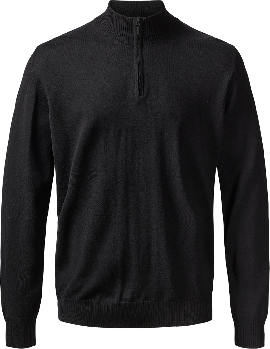 Milan pullover med zip neck lynlås
