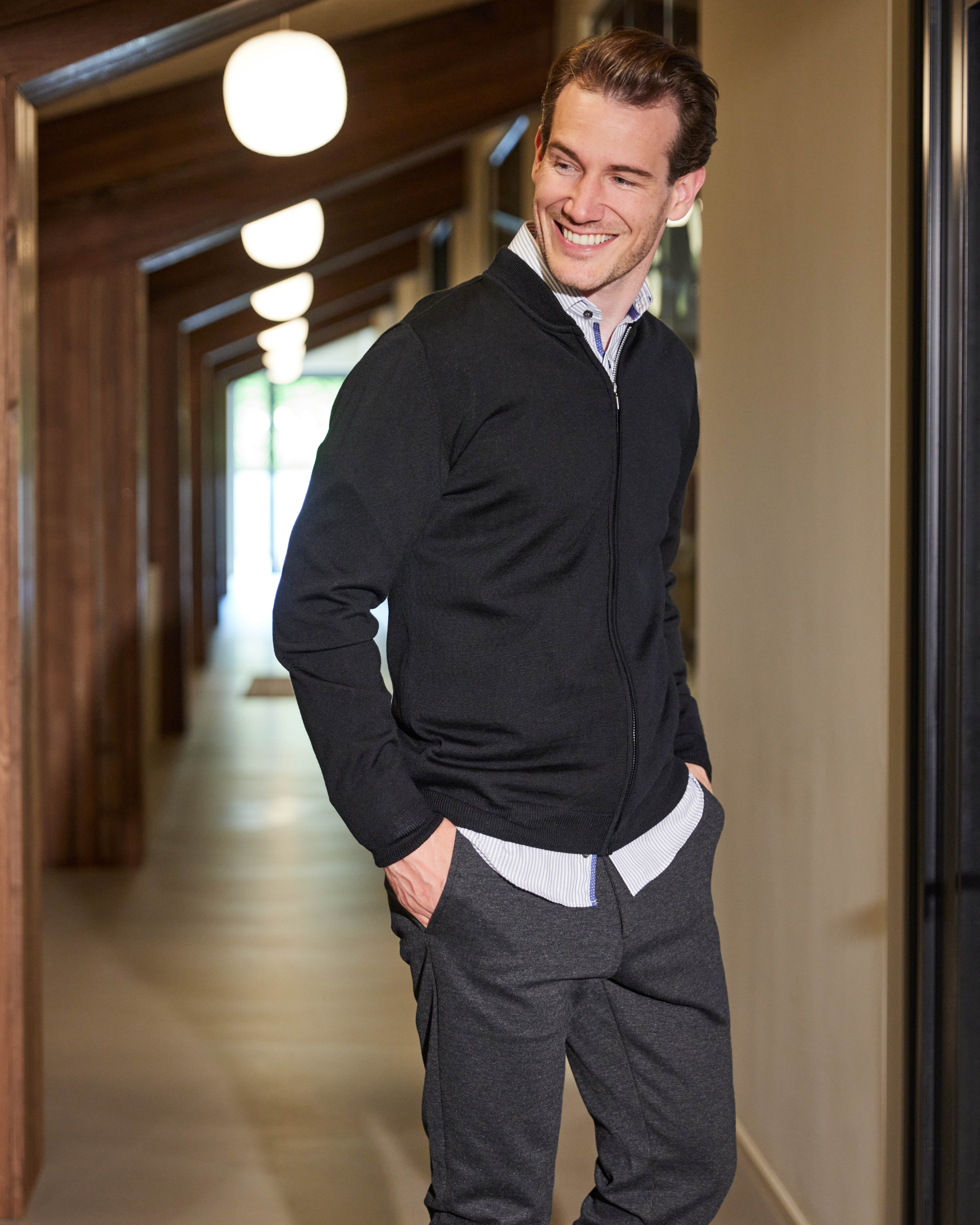 Turin cardigan med lynlås