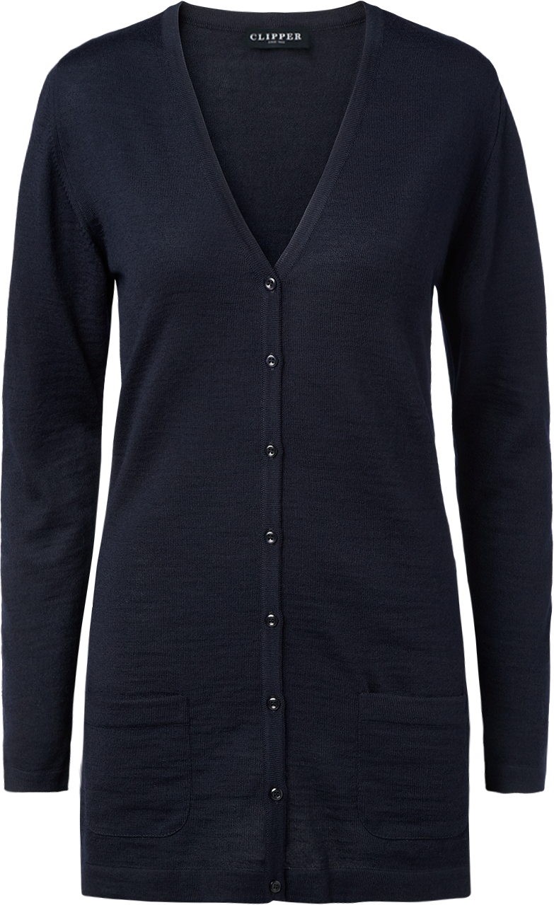 Copenhagen lang cardigan med v-neck og knaplukning