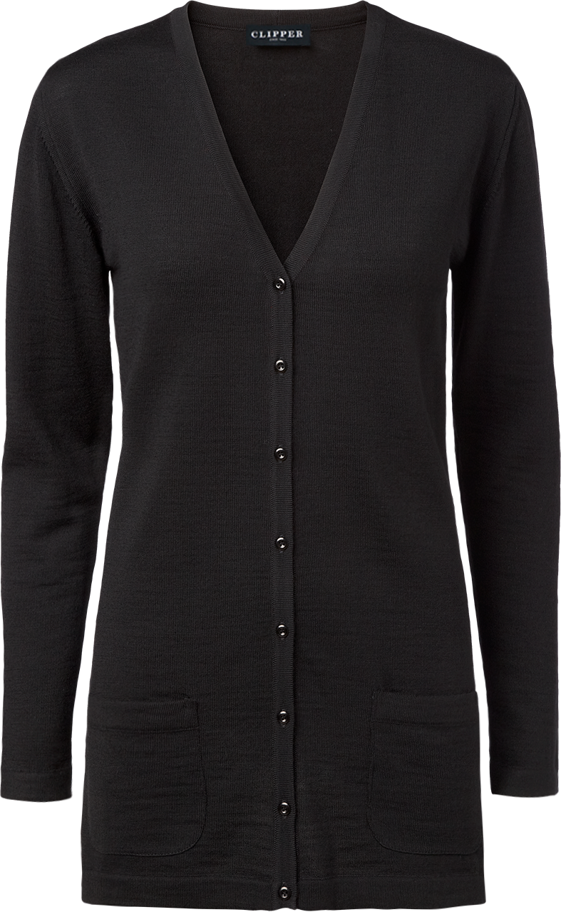Copenhagen lang cardigan med v-neck og knaplukning