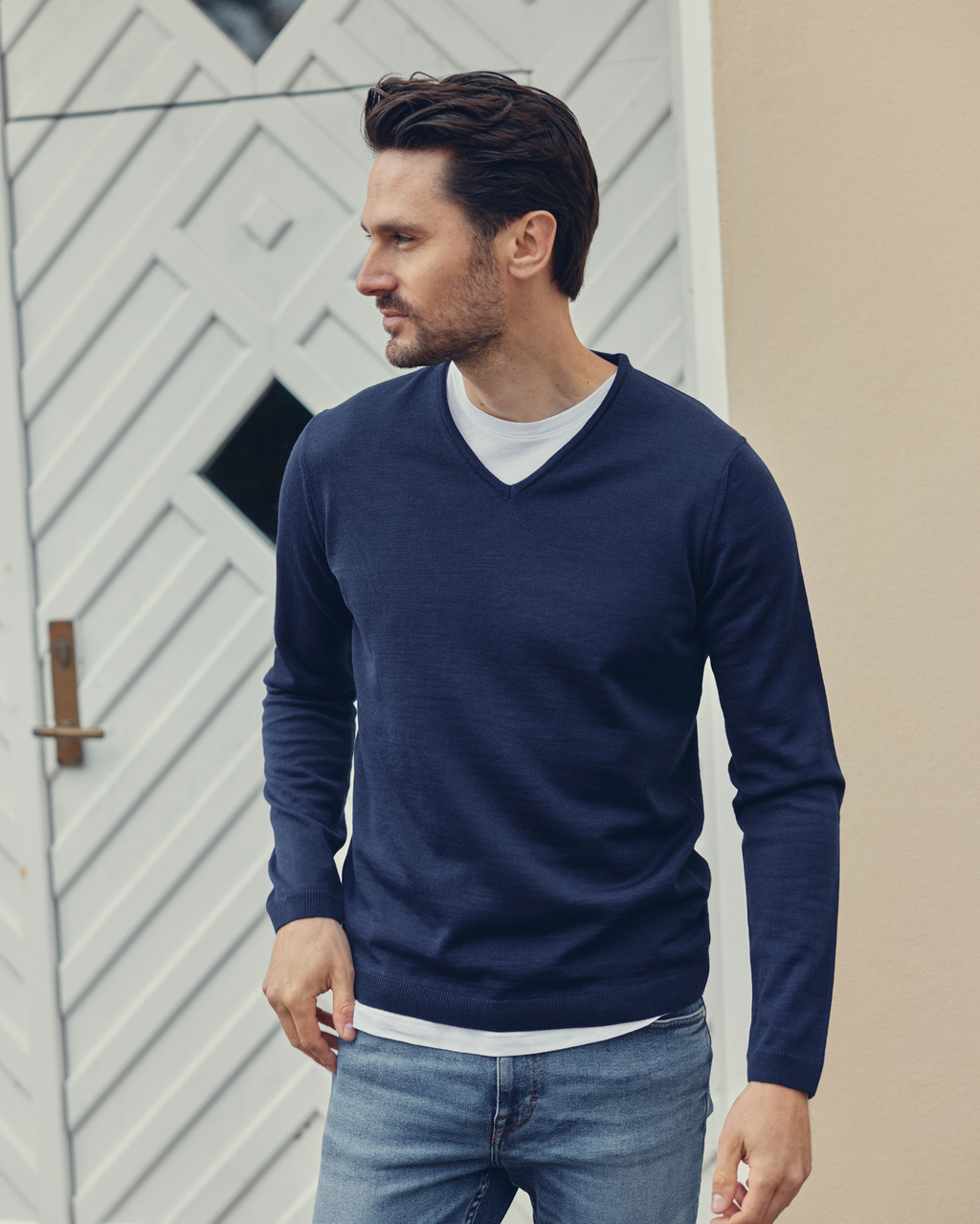 Berlin pullover med v-neck