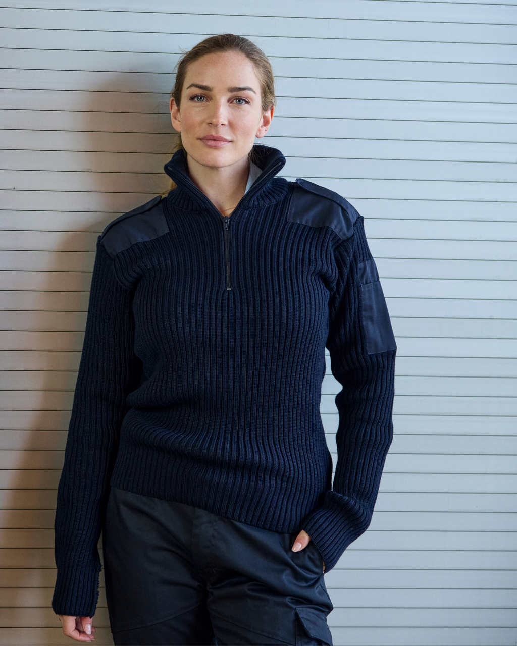 Bergen pullover med zip neck