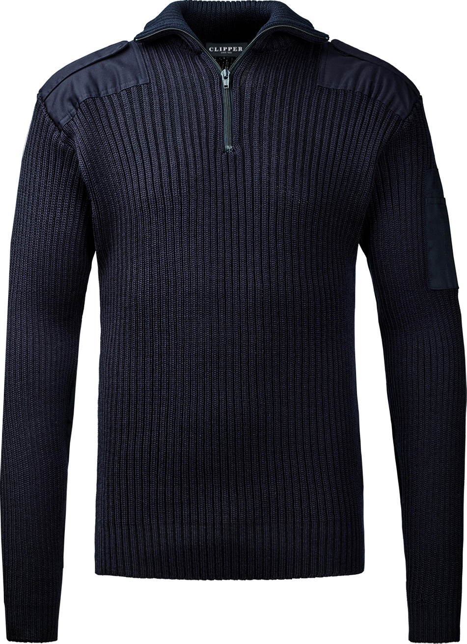 Bergen pullover med zip neck