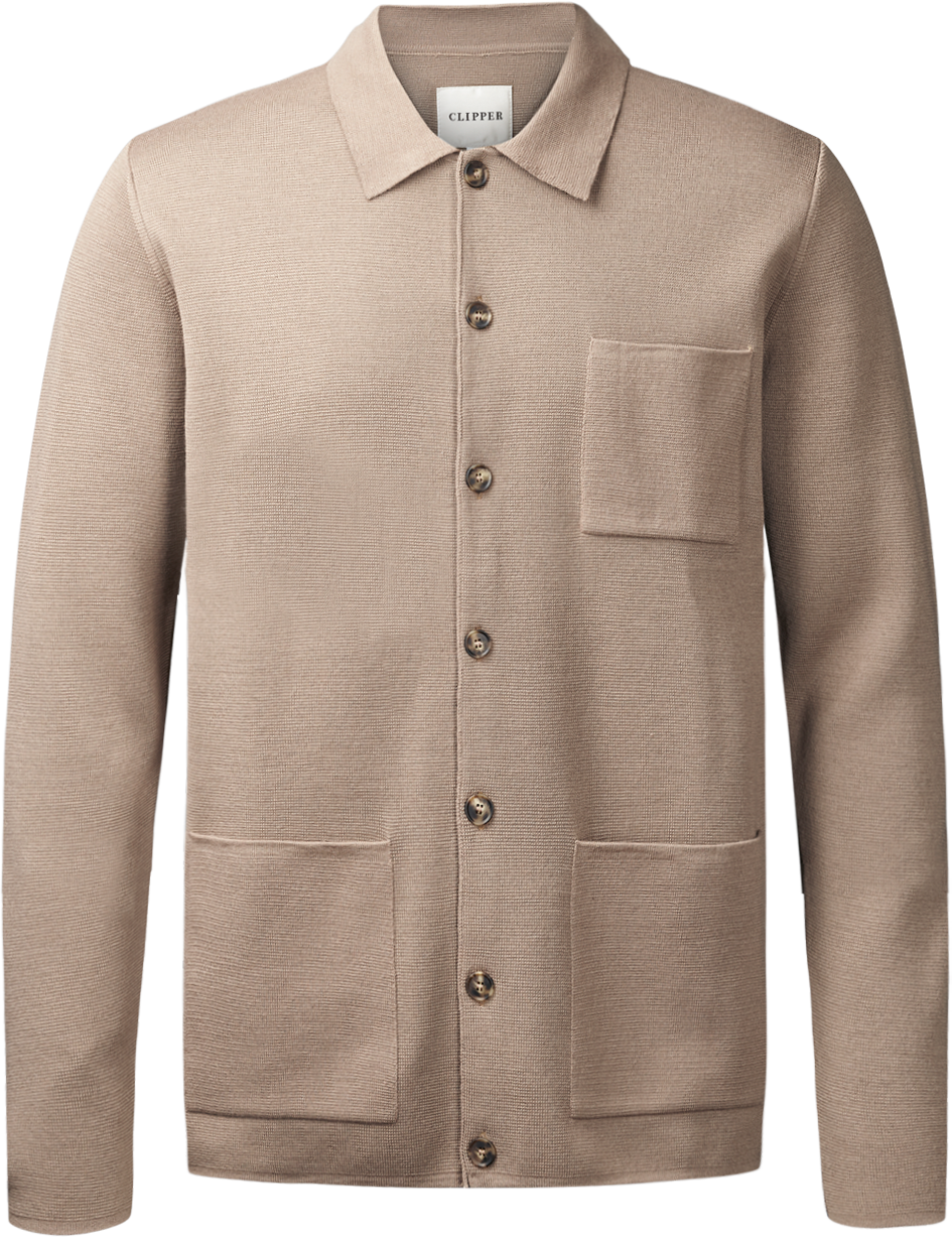 Manchester cardigan med knapper og skjortekrave