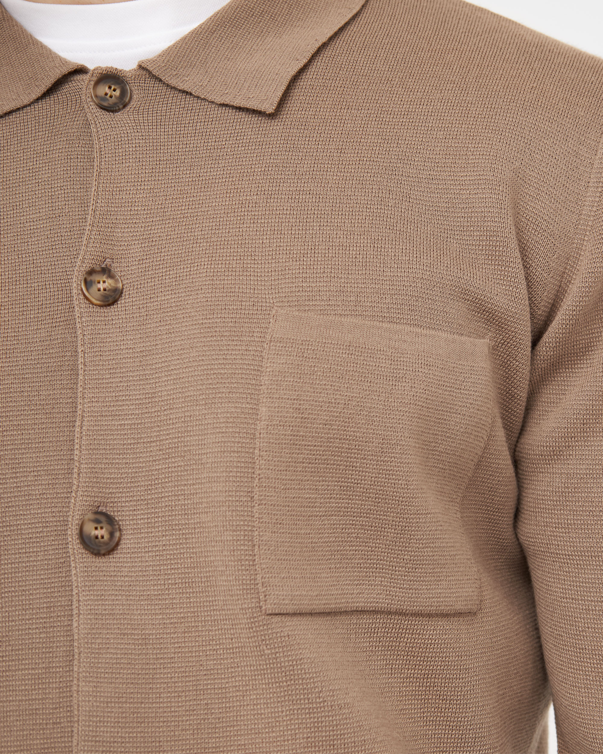 Manchester cardigan med knapper og skjortekrave