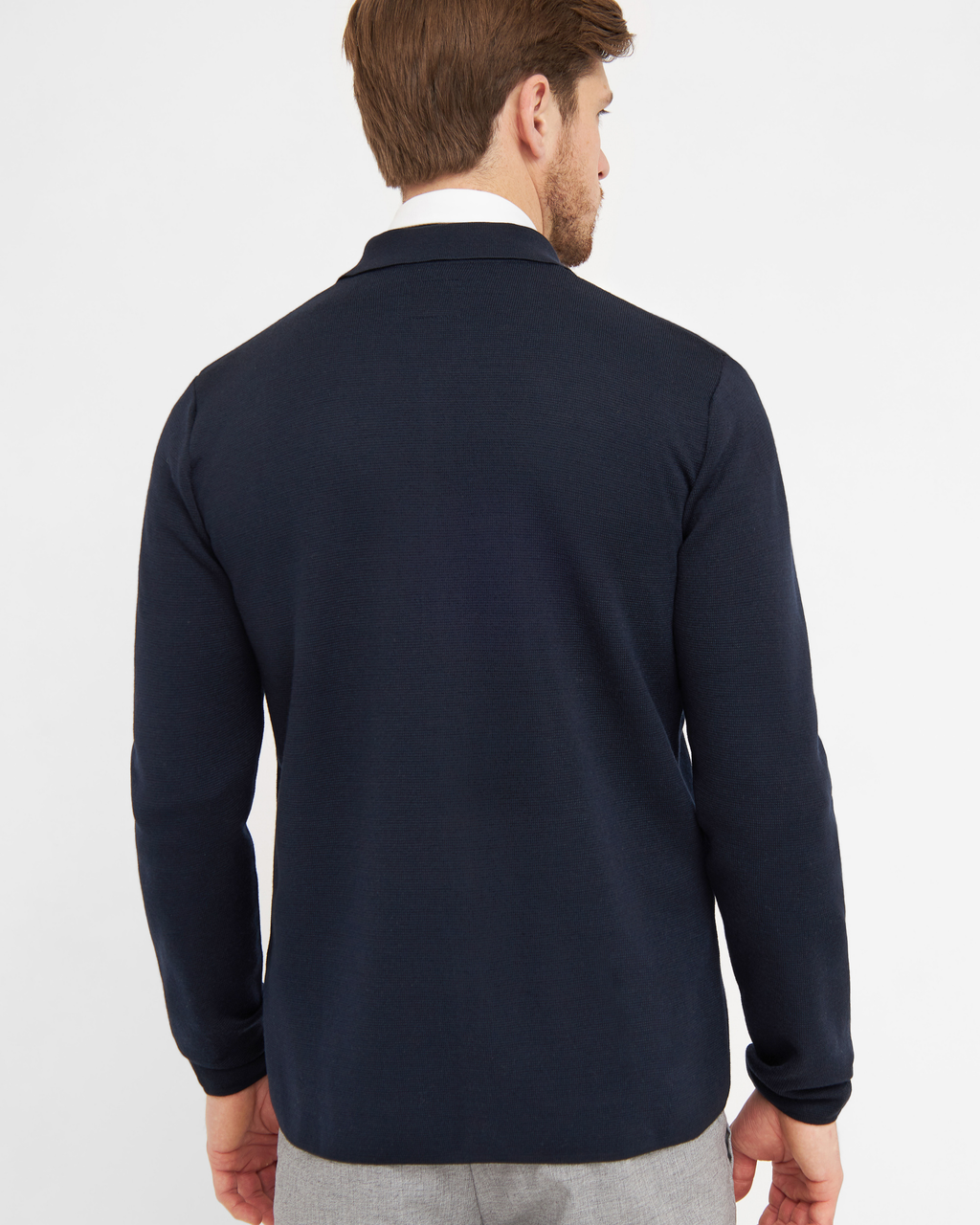 Manchester cardigan med knapper og skjortekrave