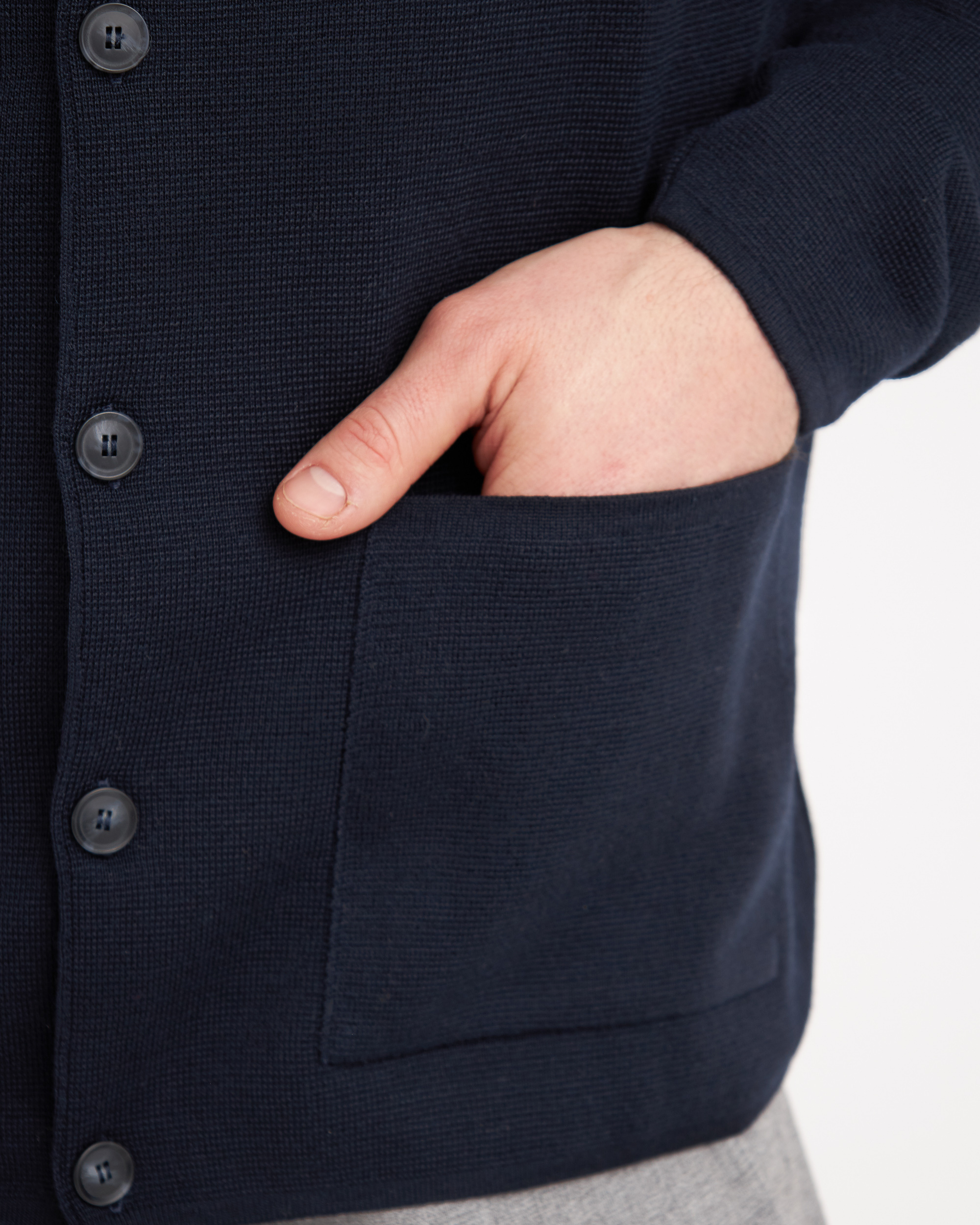 Manchester cardigan med knapper og skjortekrave