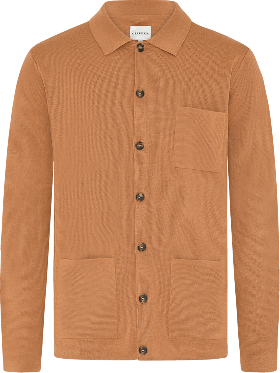 Manchester cardigan med knapper og skjortekrave