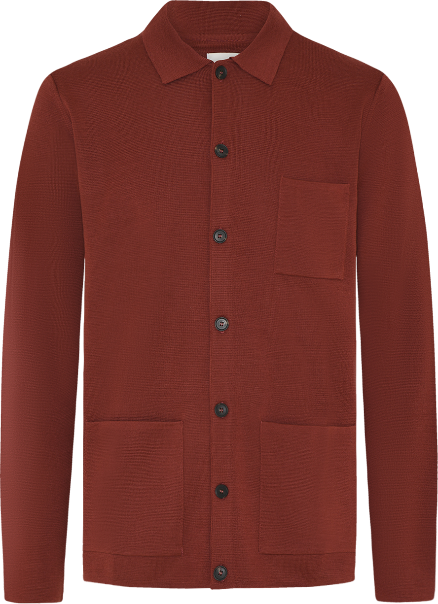 Manchester cardigan med knapper og skjortekrave
