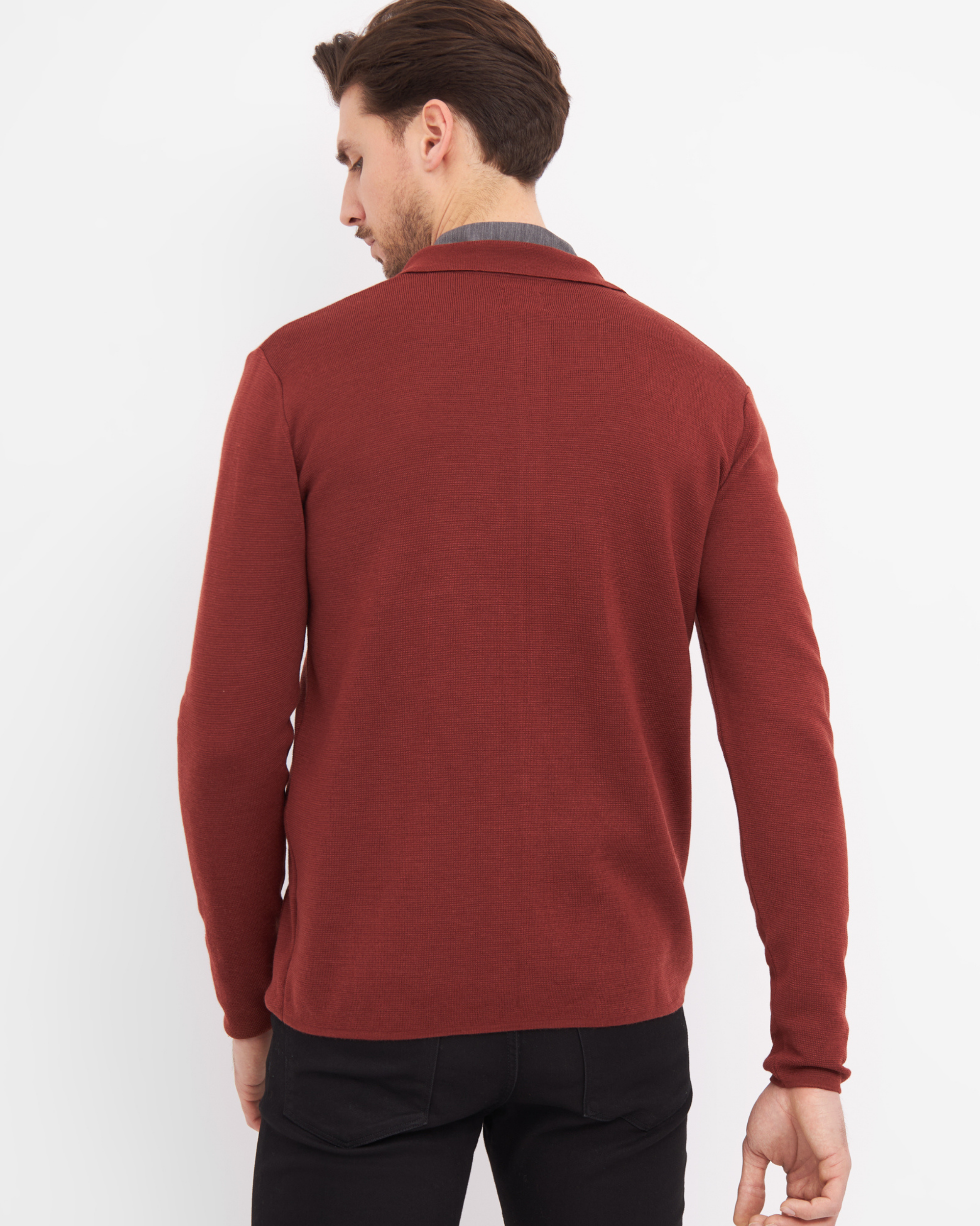 Manchester cardigan med knapper og skjortekrave