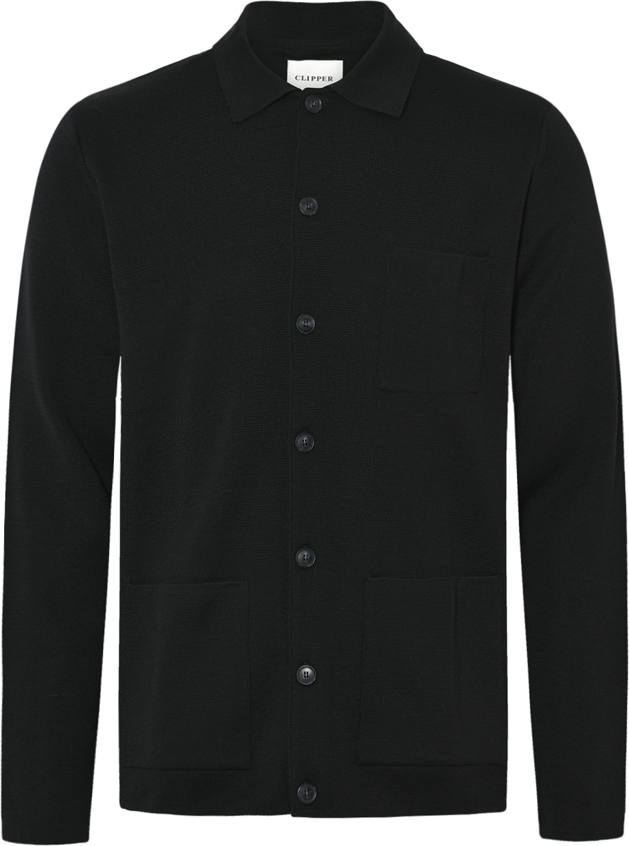 Manchester cardigan med knapper og skjortekrave