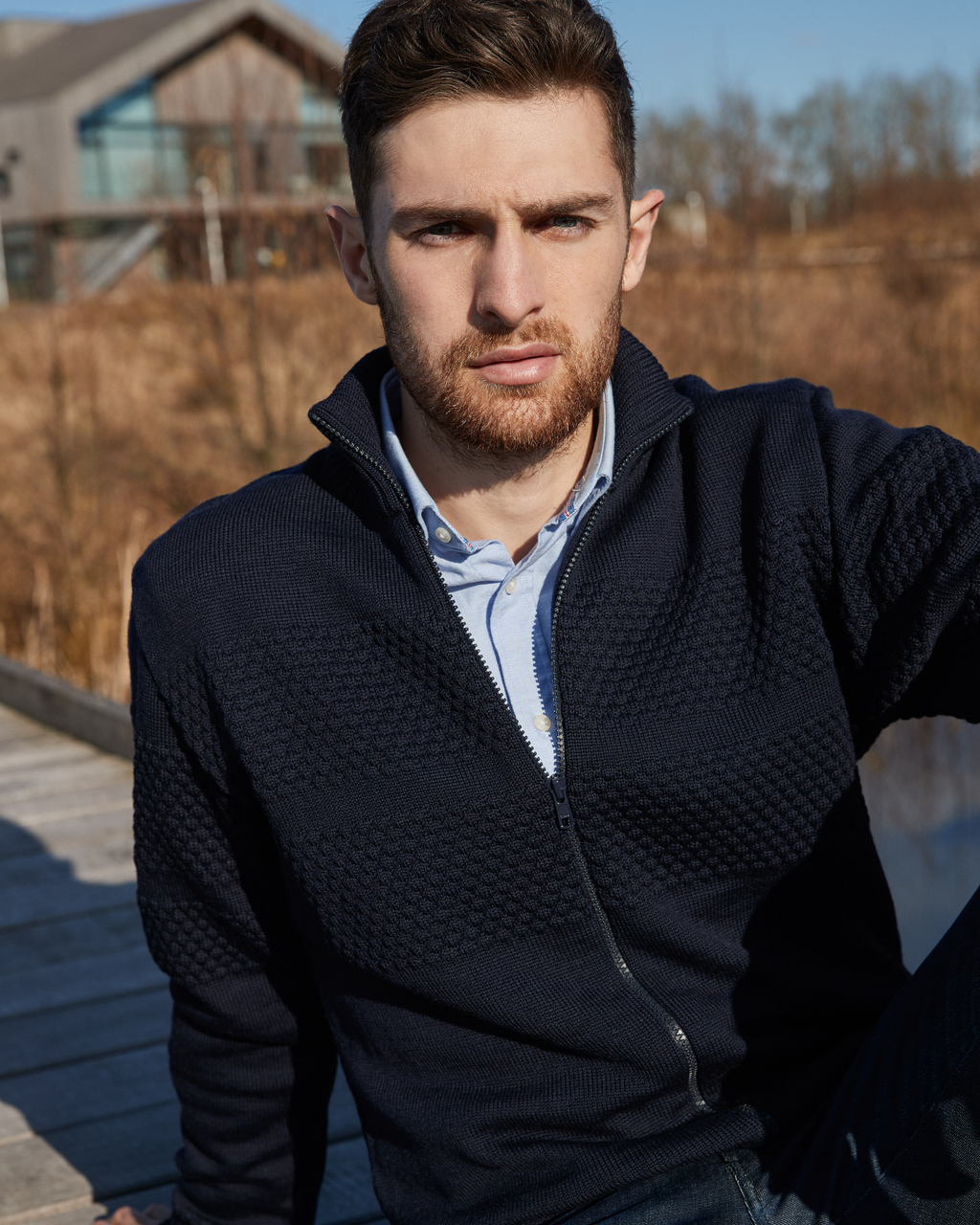 Saltum cardigan med lynlås