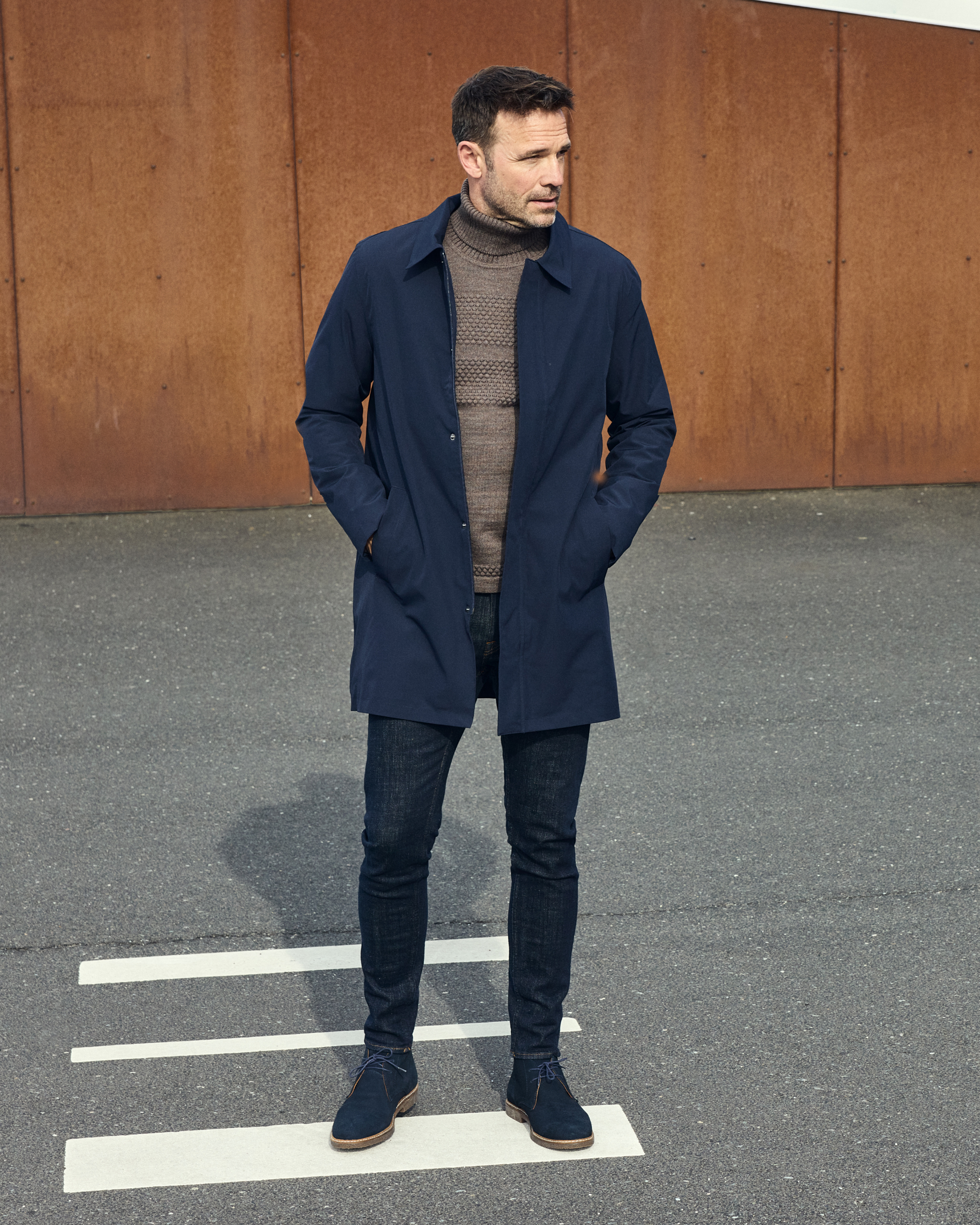 Inverness frakke med lynlås