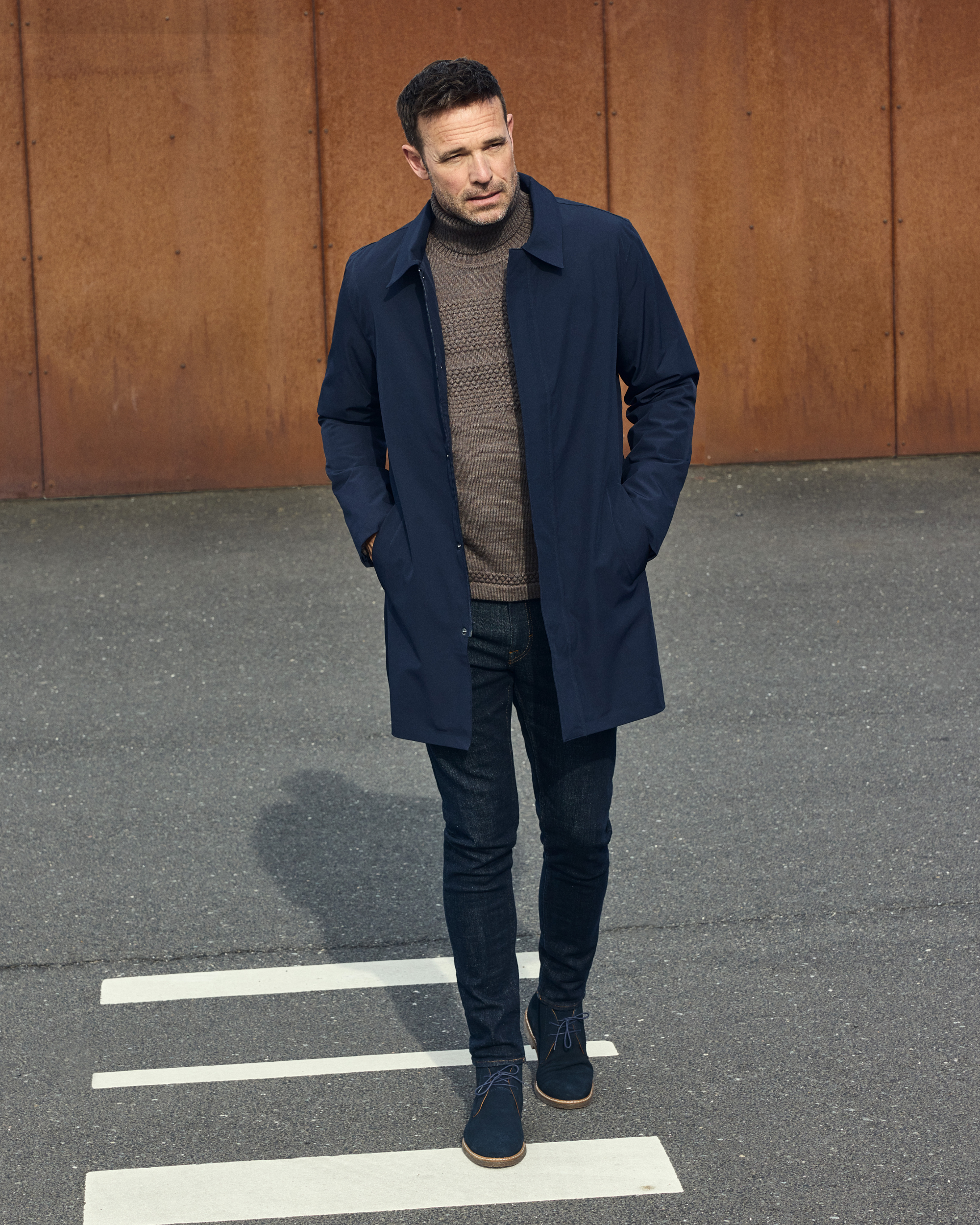 Inverness frakke med lynlås