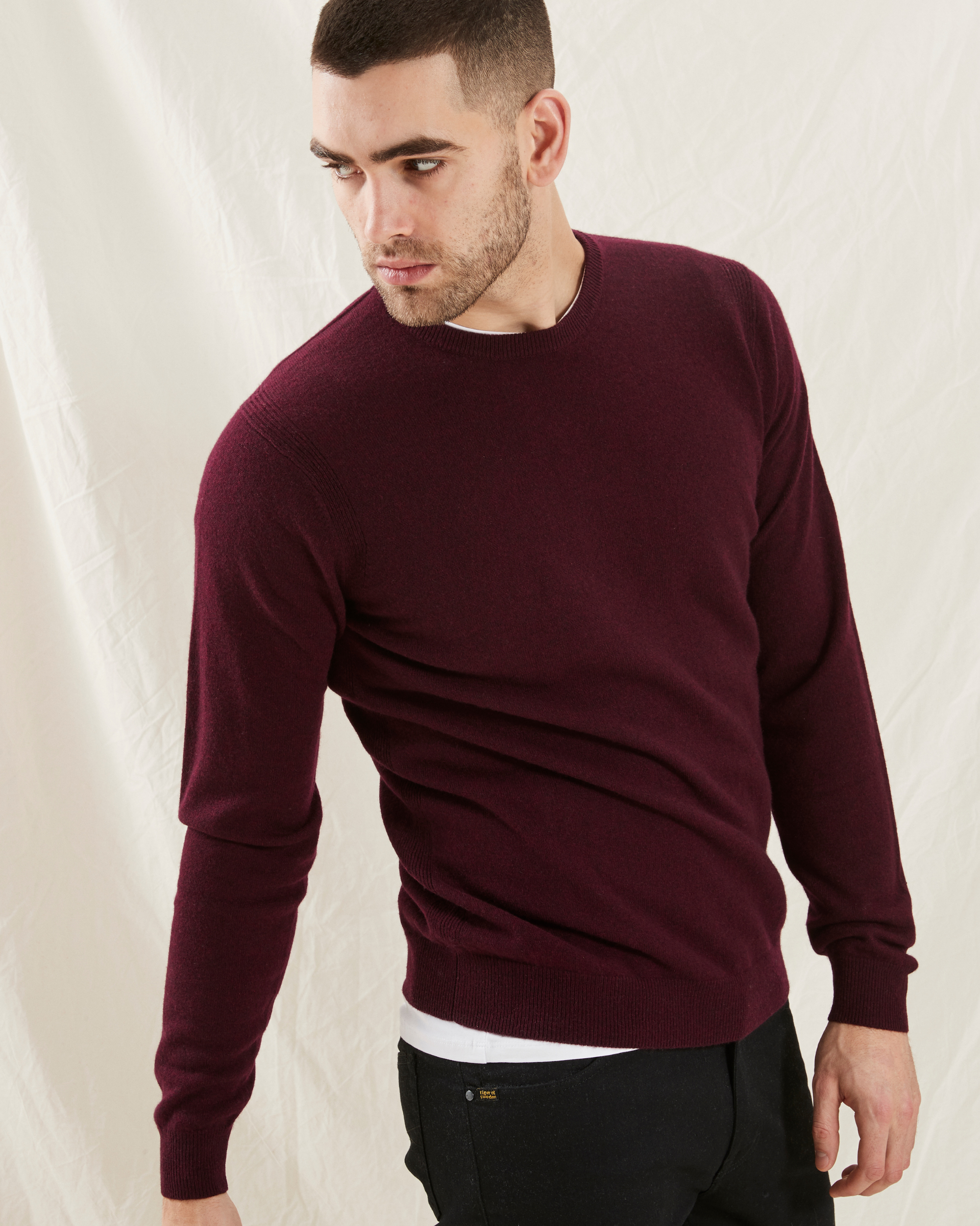 Sheffield pullover med o-neck i kashmir