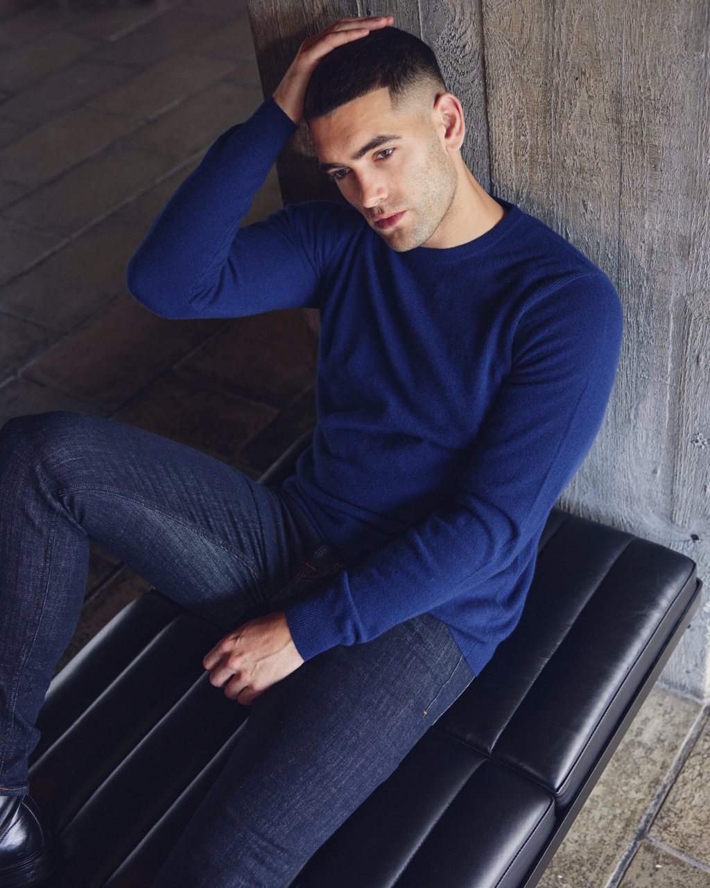 Sheffield pullover med o-neck i kashmir