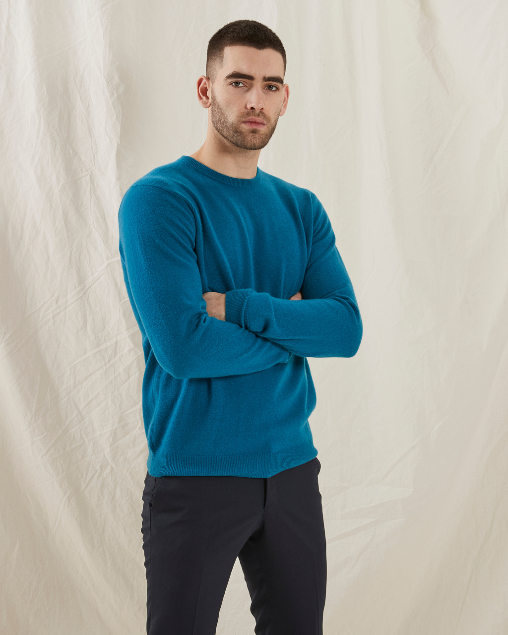 Sheffield pullover med o-neck i kashmir