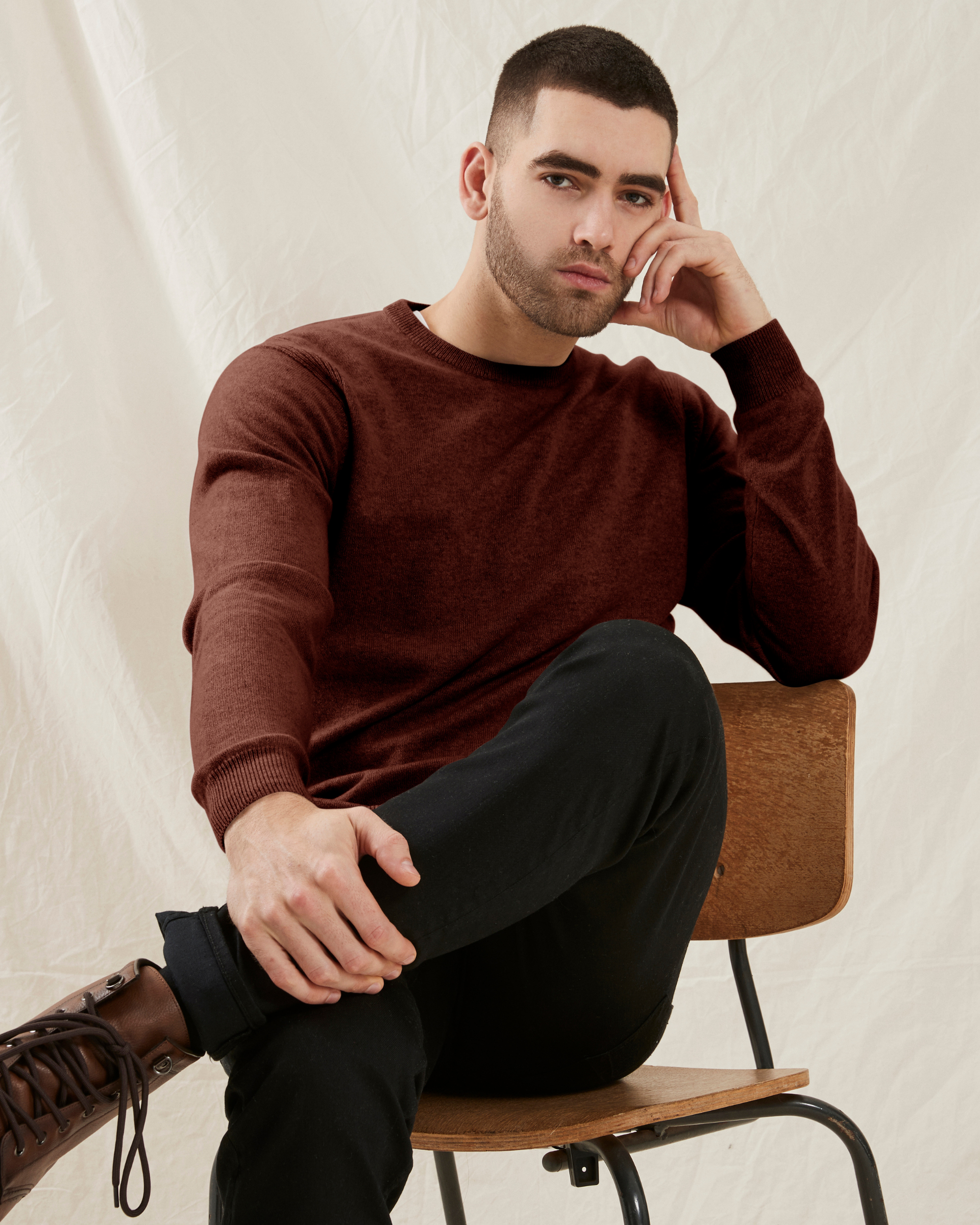 Sheffield pullover med o-neck i kashmir