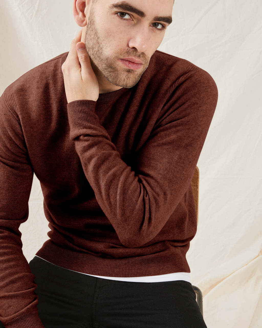 Sheffield pullover med o-neck i kashmir