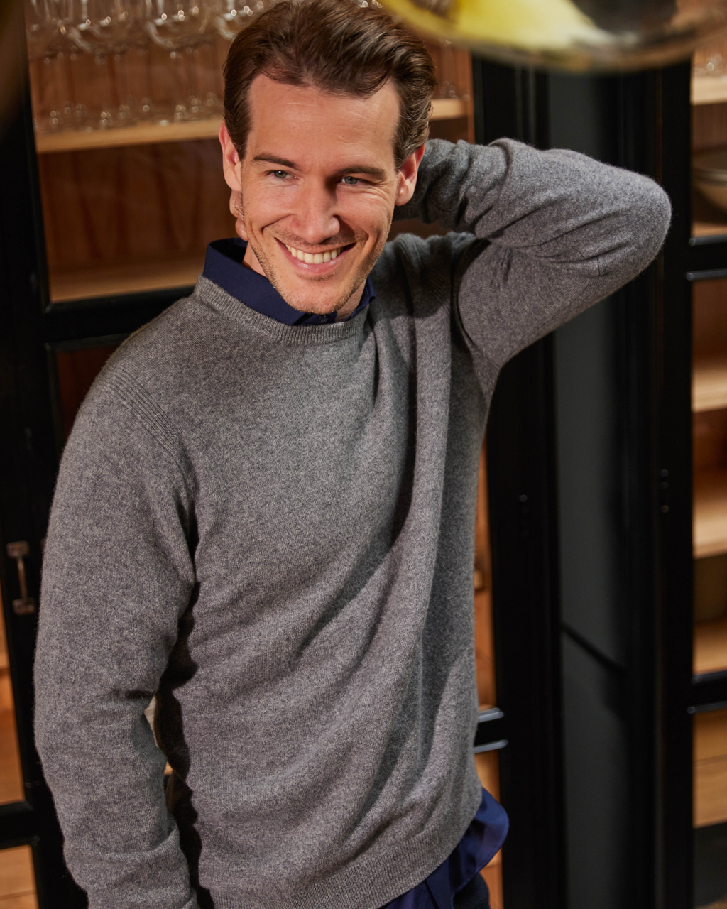 Sheffield pullover med o-neck i kashmir