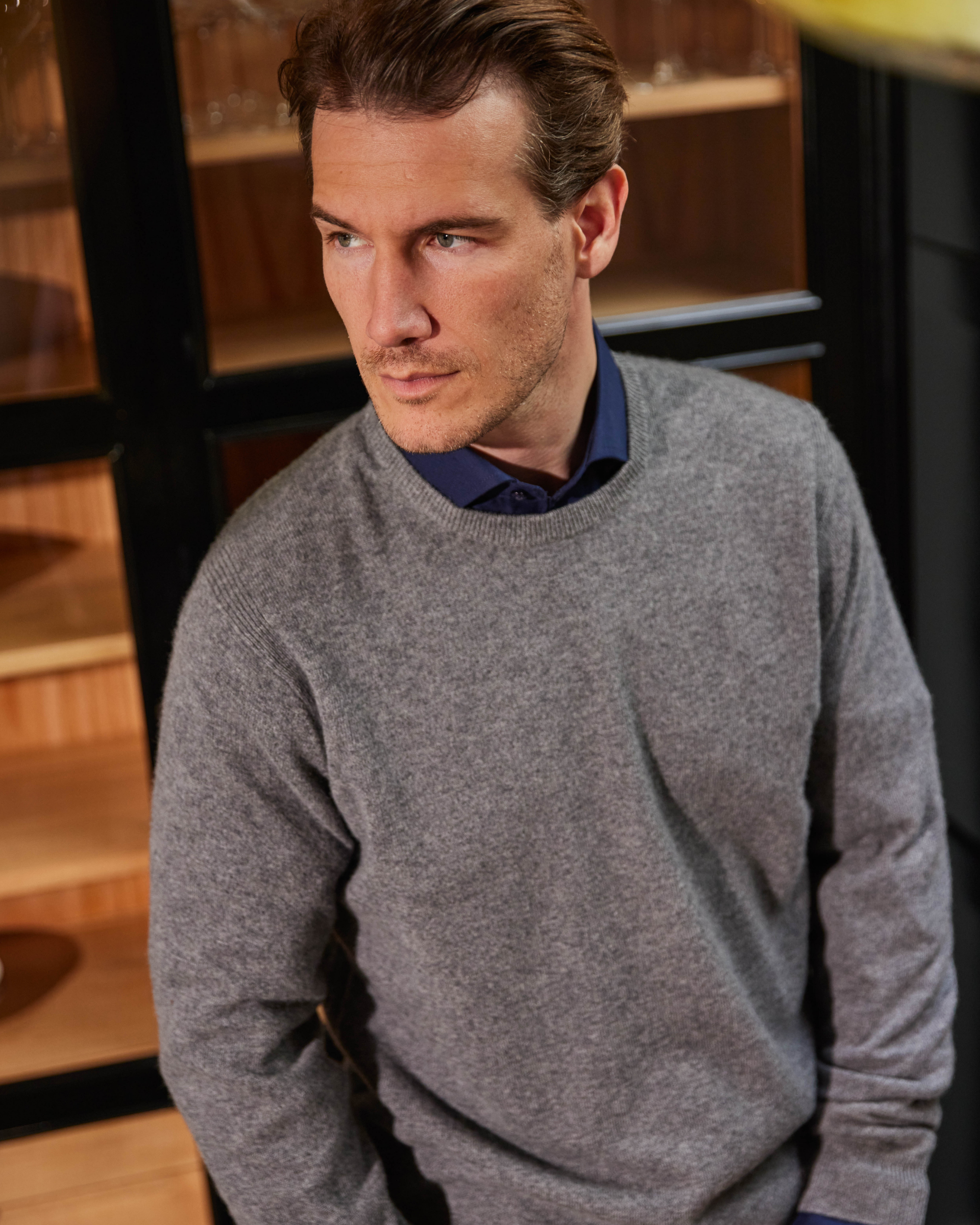 Sheffield pullover med o-neck i kashmir