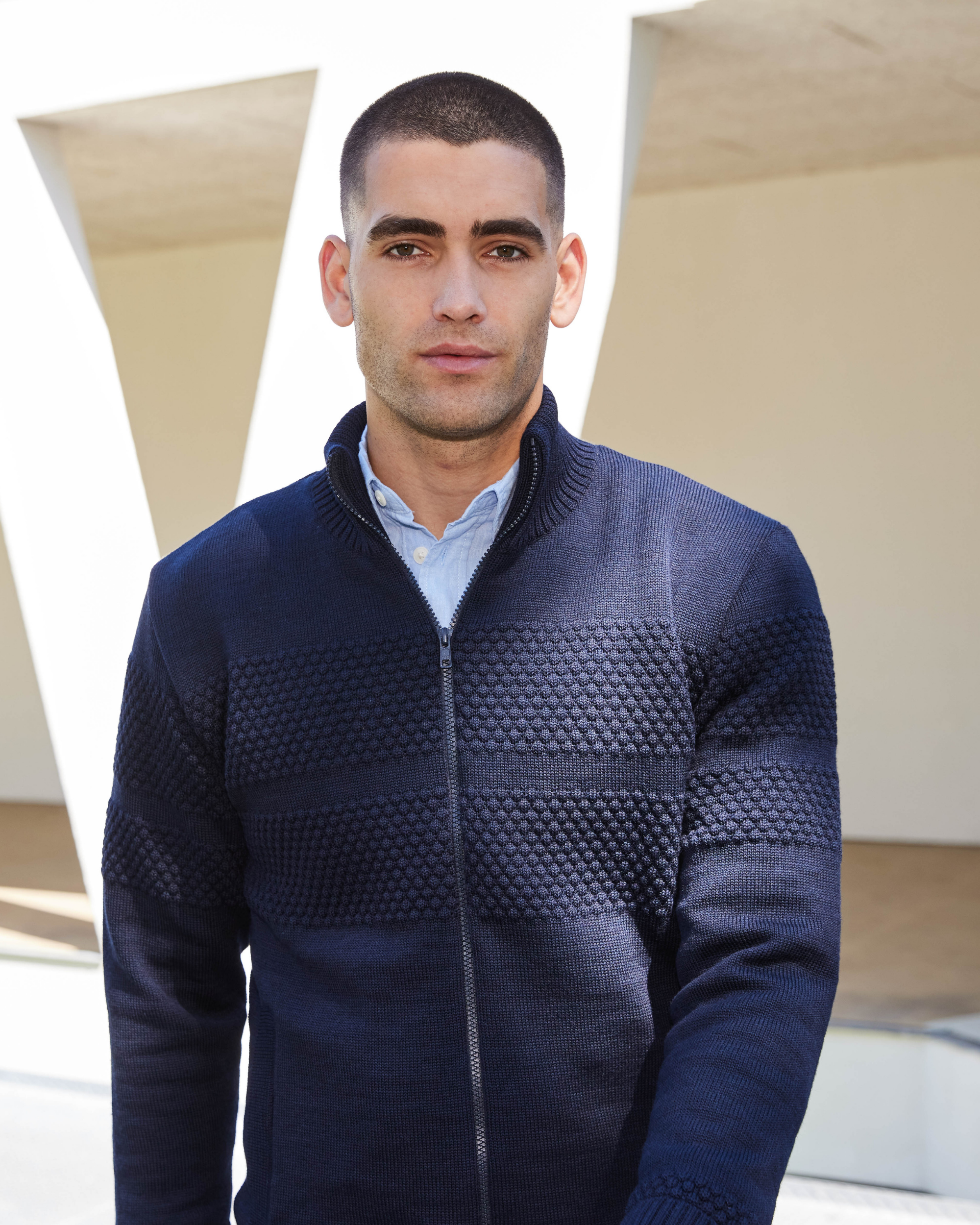 Saltum cardigan med lynlås og windbreaker lining