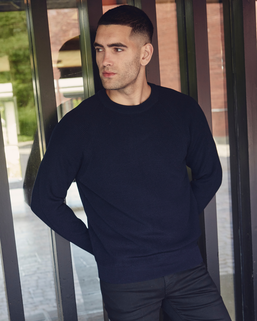 Aalborg pullover med o-neck og raglanærmer