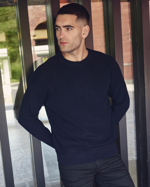 Aalborg pullover med o-neck og raglanærmer