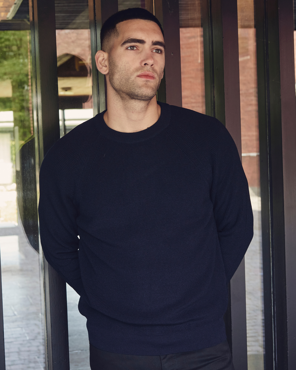 Aalborg pullover med o-neck og raglanærmer