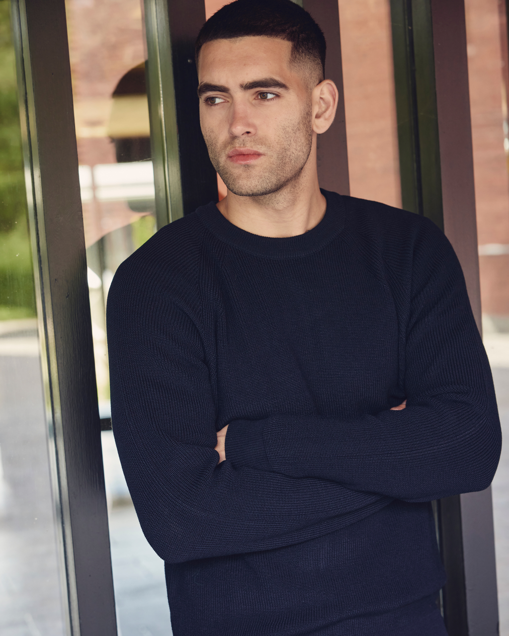 Aalborg pullover med o-neck og raglanærmer