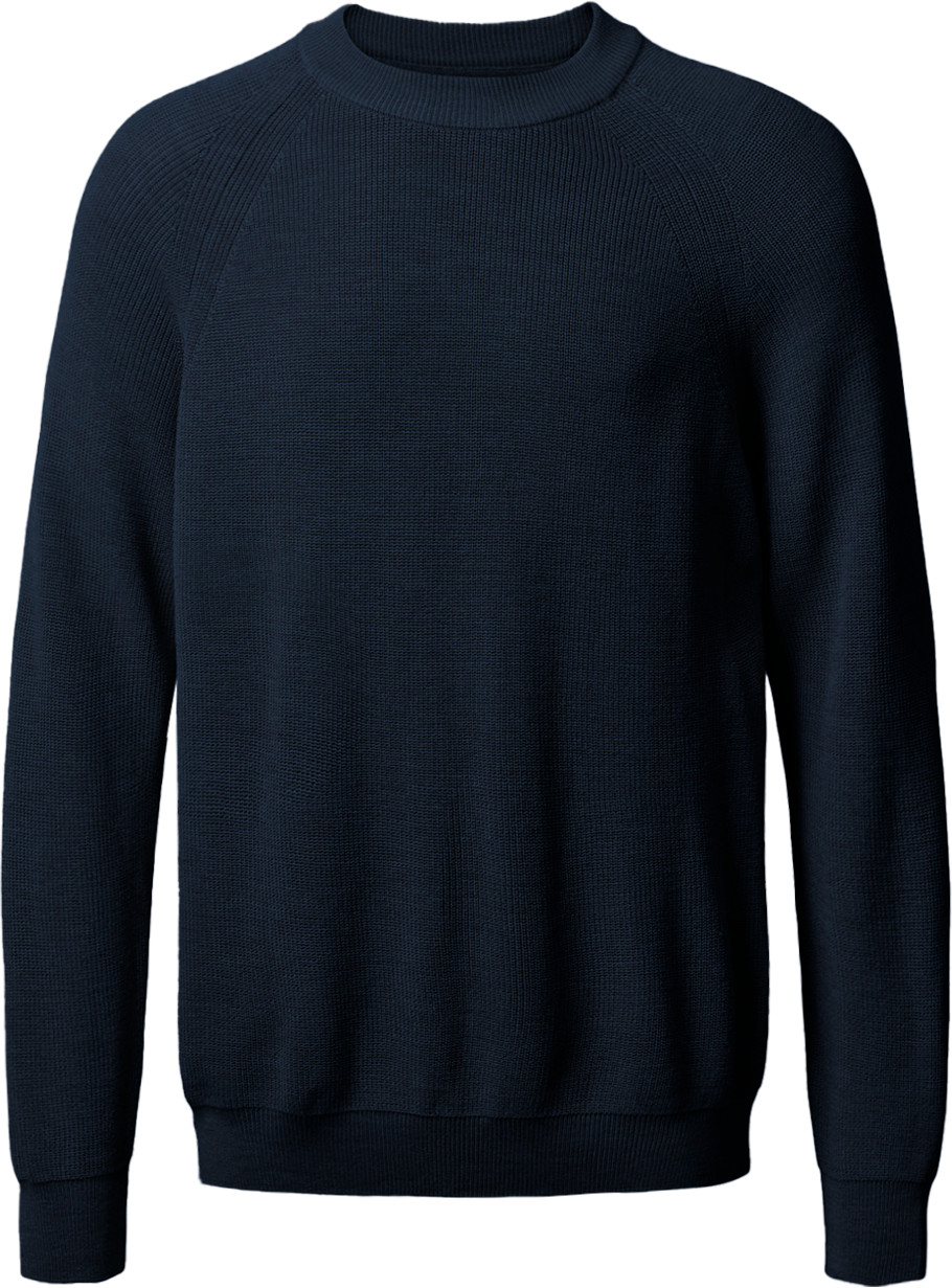 Aalborg pullover med o-neck og raglanærmer