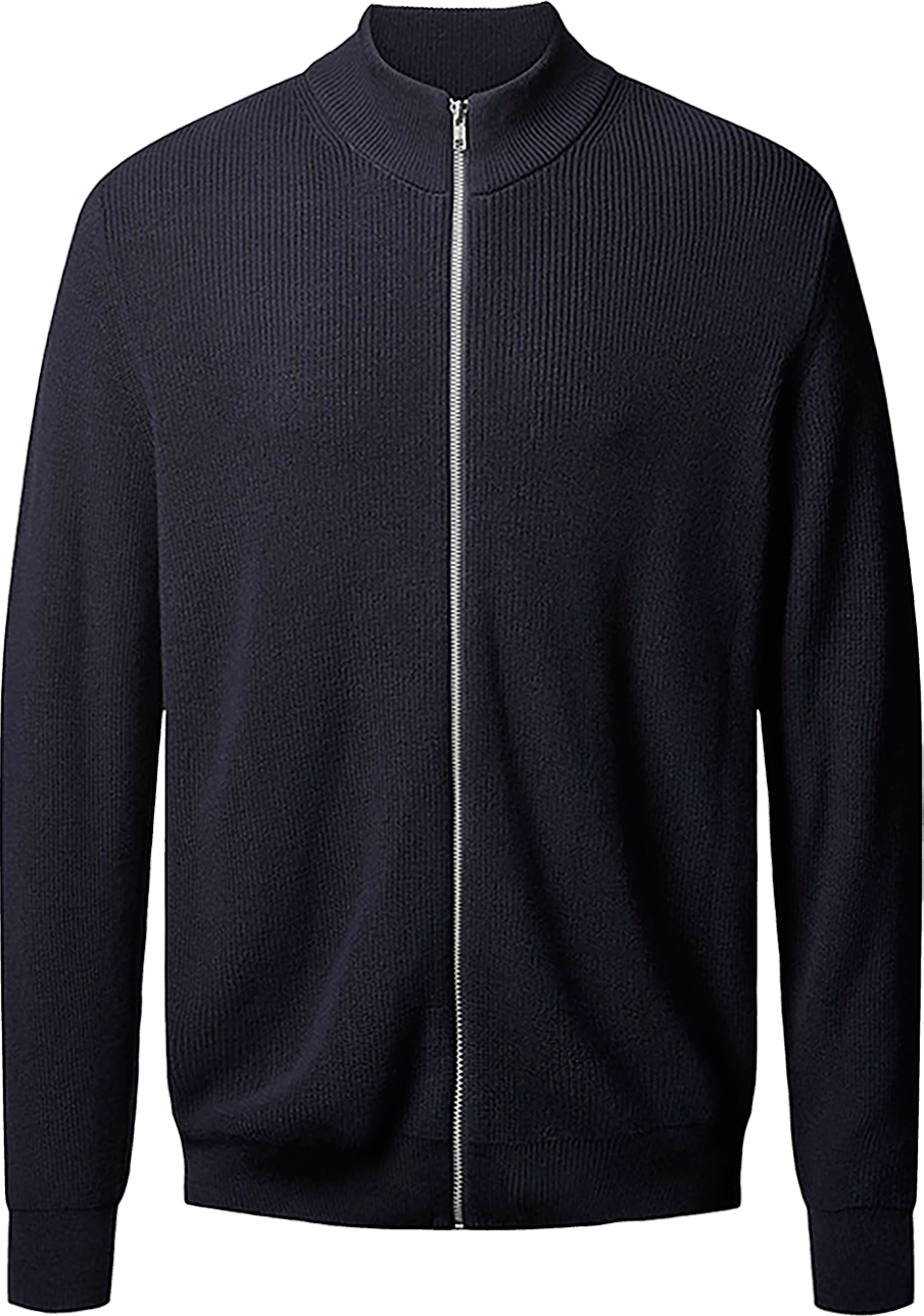 Aalborg cardigan med lynlås og raglanærmer