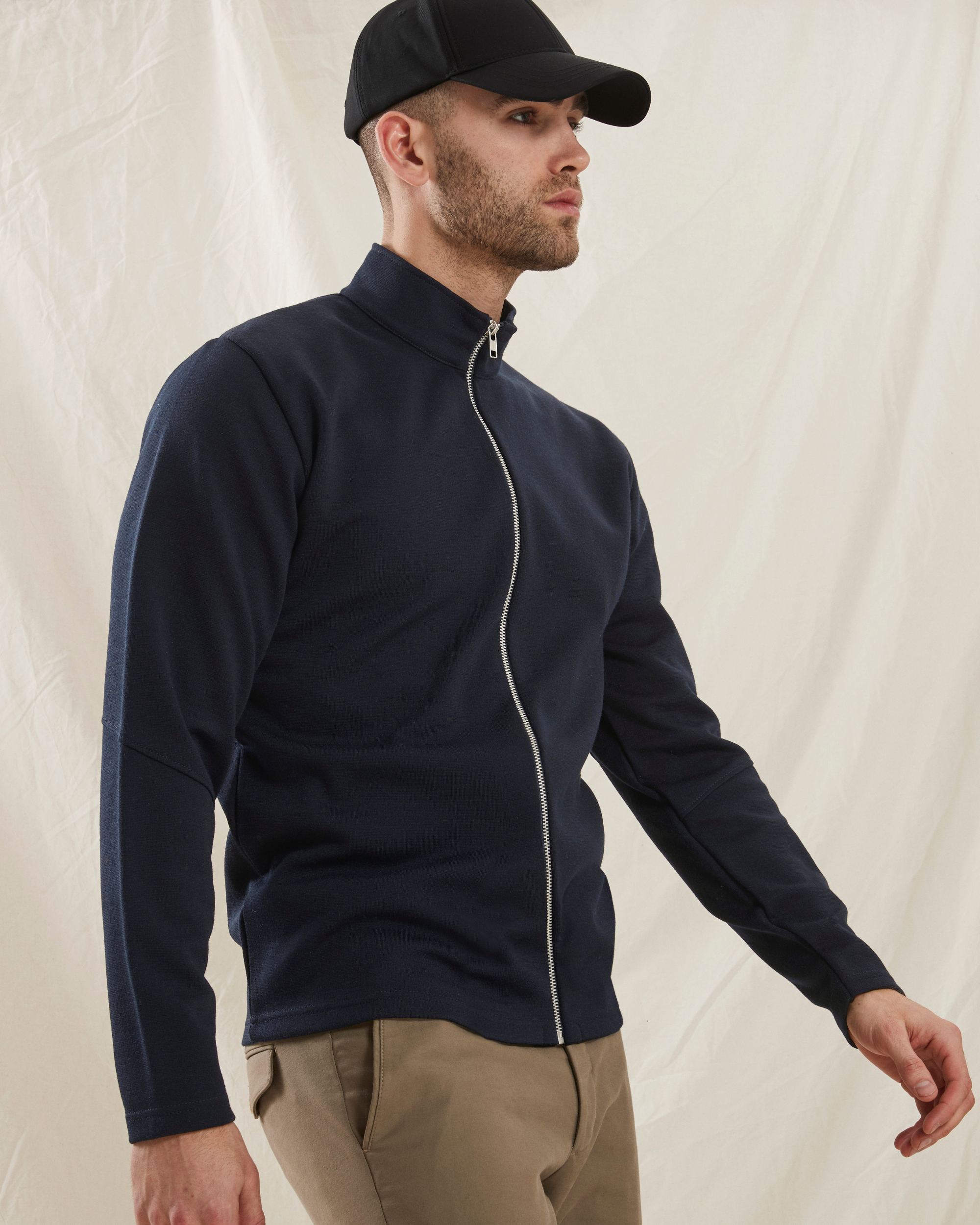 Portofino cardigan med lynlås